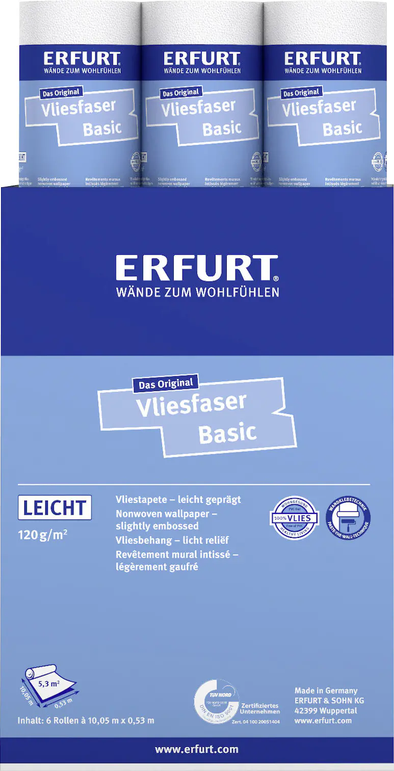 Erfurt Vliestapete Basic 106 weiß 10,05 x 0,53 m