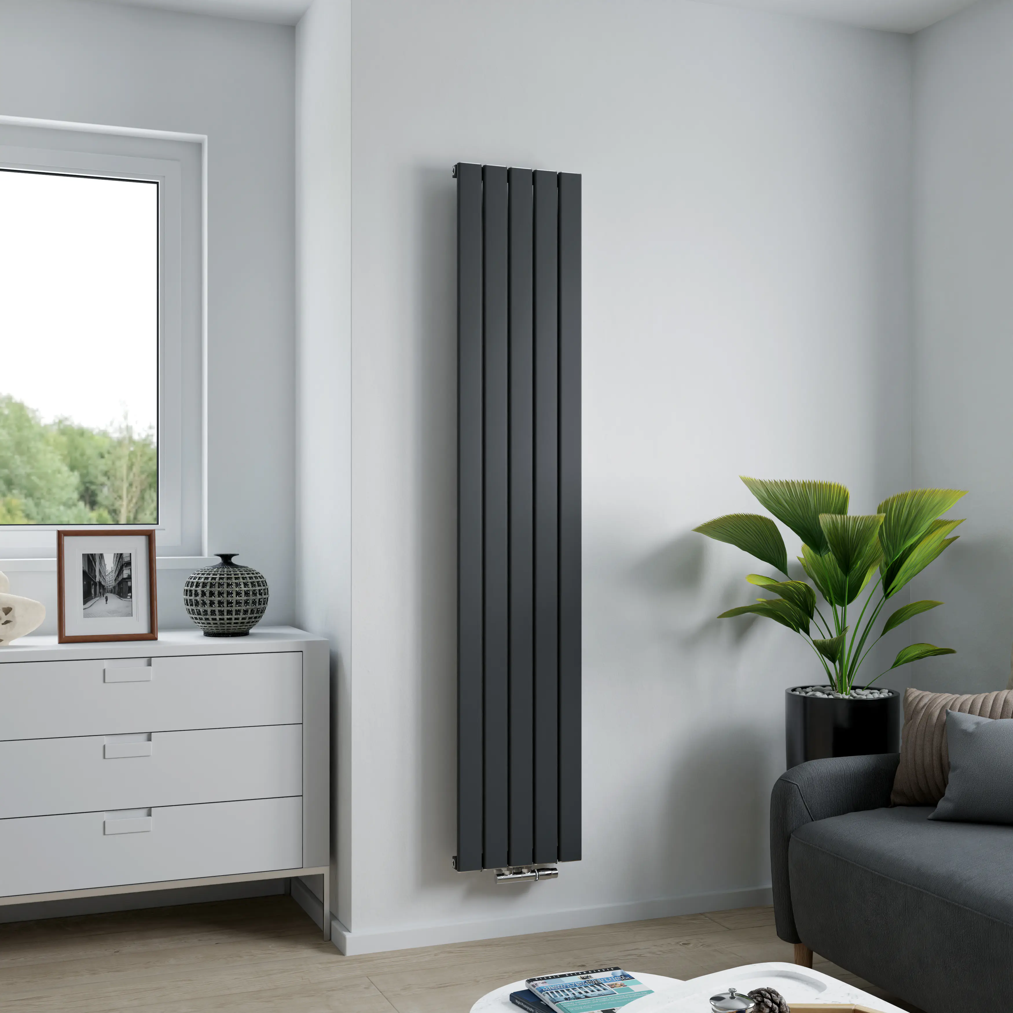 Ximax Design-Heizkörper Levis 180 x 34,5 cm 685 Watt anthrazit Struktur