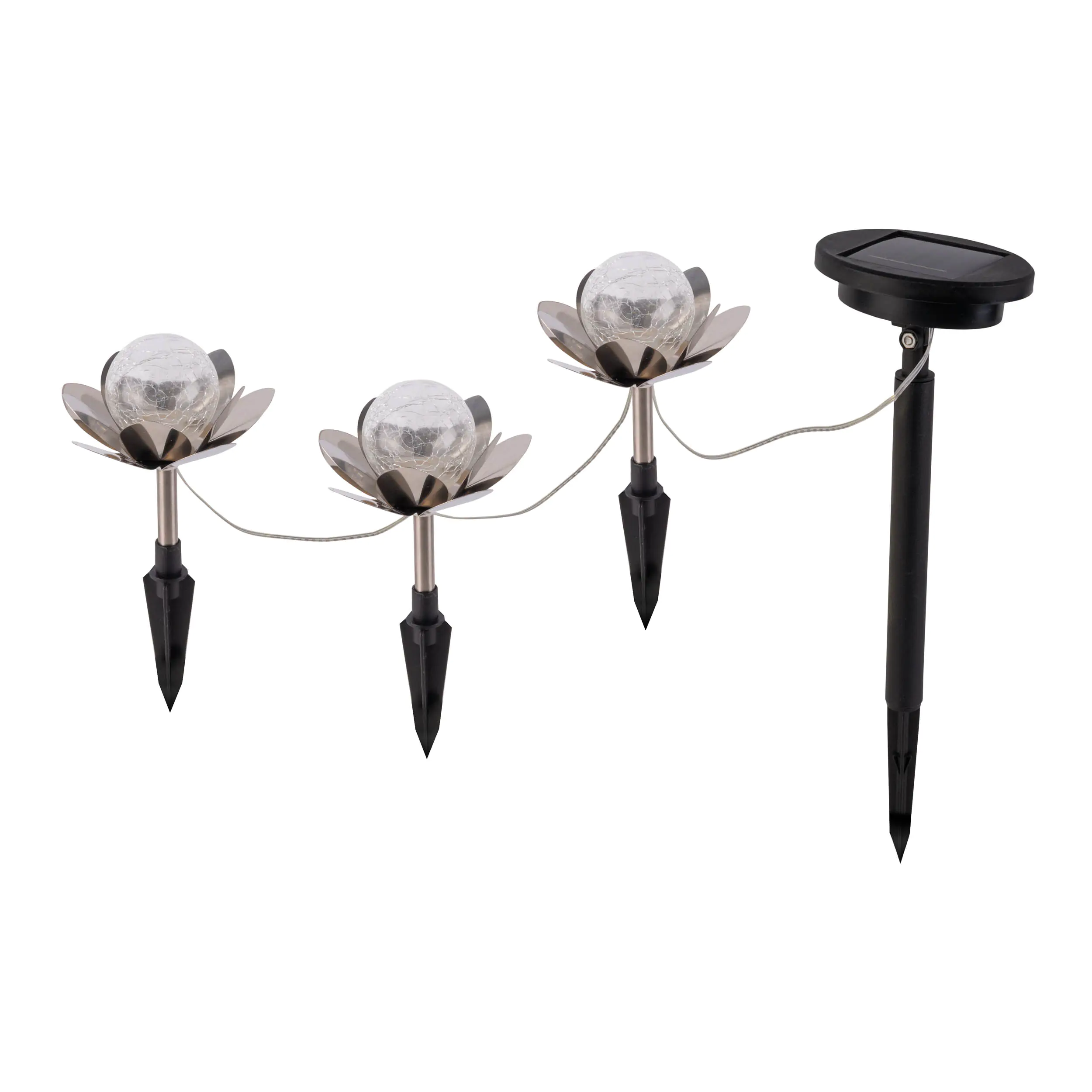 Light & More LED Solarleuchte Seerose 3er Set