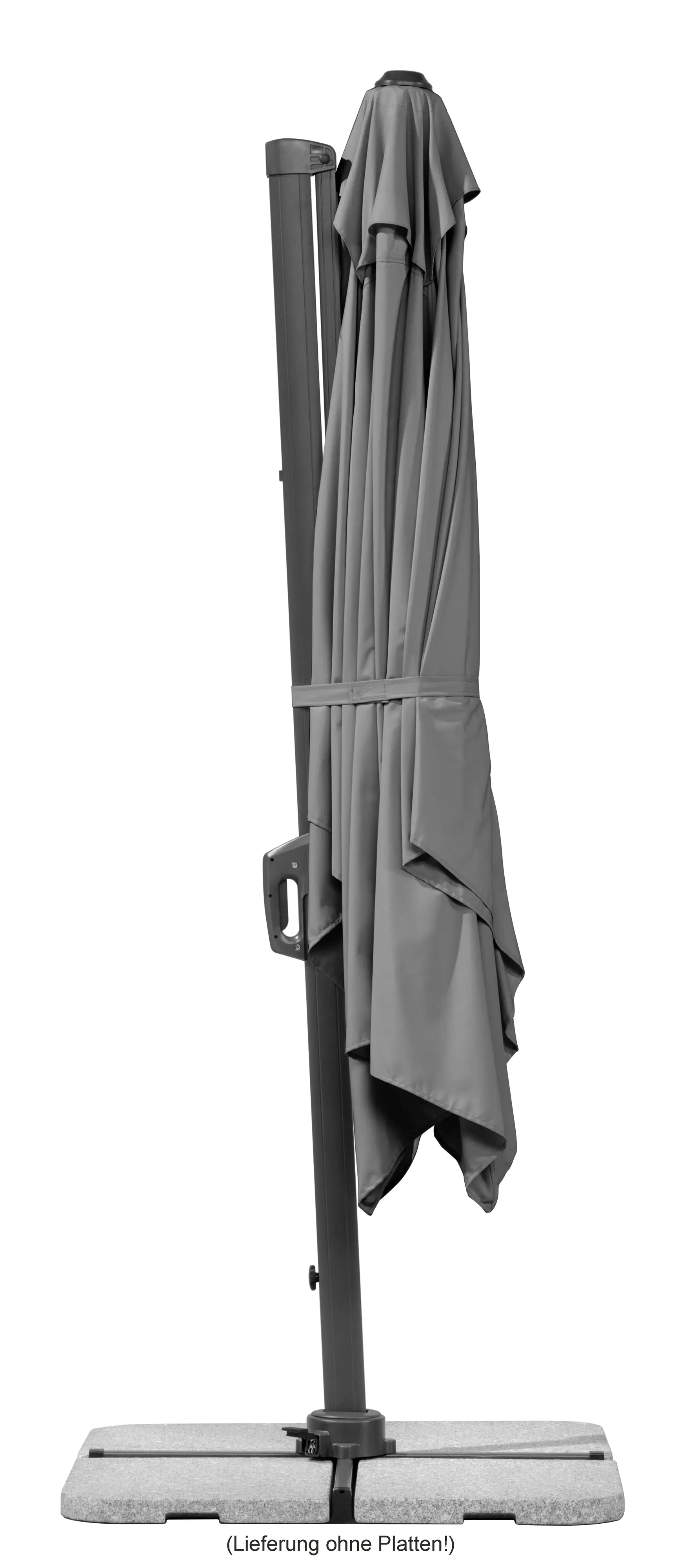 Schneider Ampelschirm Rhodos Twist anthrazit 350 x 260 cm inkl. Sonnenschirmhülle