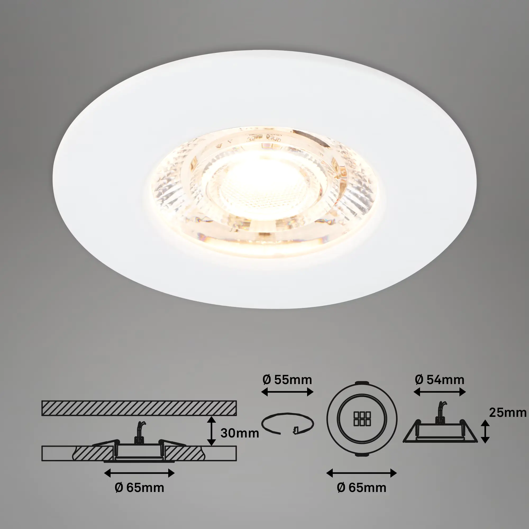 Briloner LED-Einbauleuchten Kulana Mini 3er Set Mini 3,6W 350lm weiß