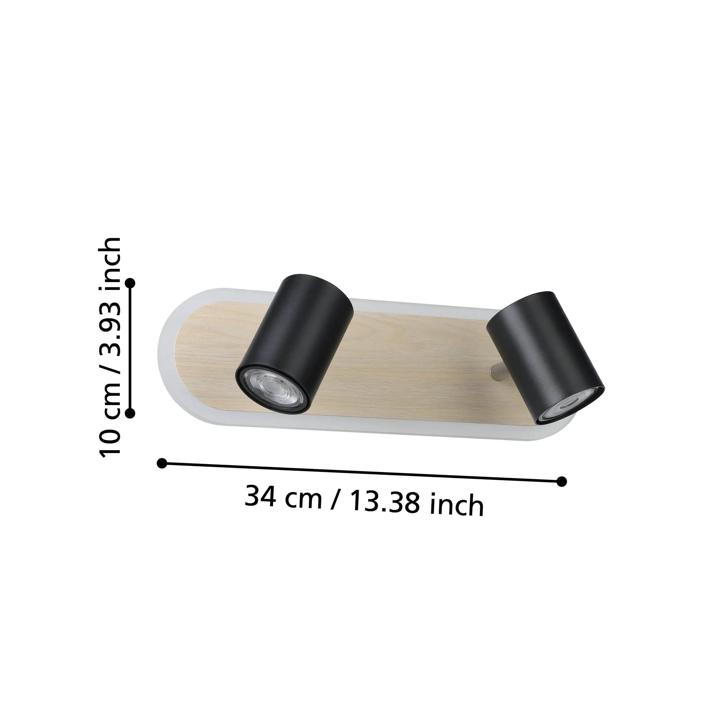 Eglo LED Deckenleuchte Rimbocchi 2x6W, 1500 lm, 3000K, ww, schwarz