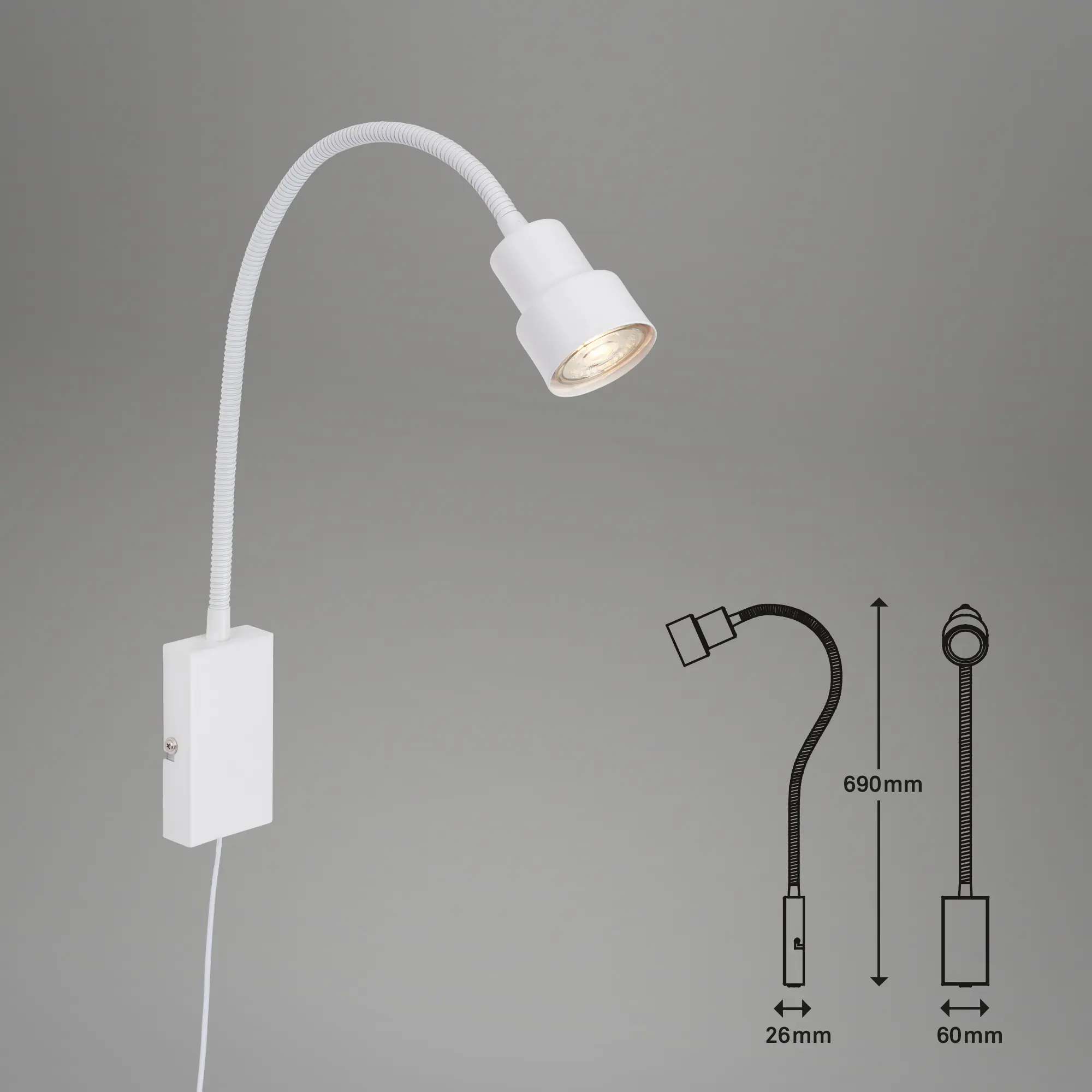 Briloner LED Touch Wandleuchte Tusi weiß 5W, warmweiß