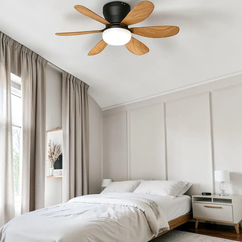 LED-Deckenventilator Chic holz dimmbar Ø 51 cm