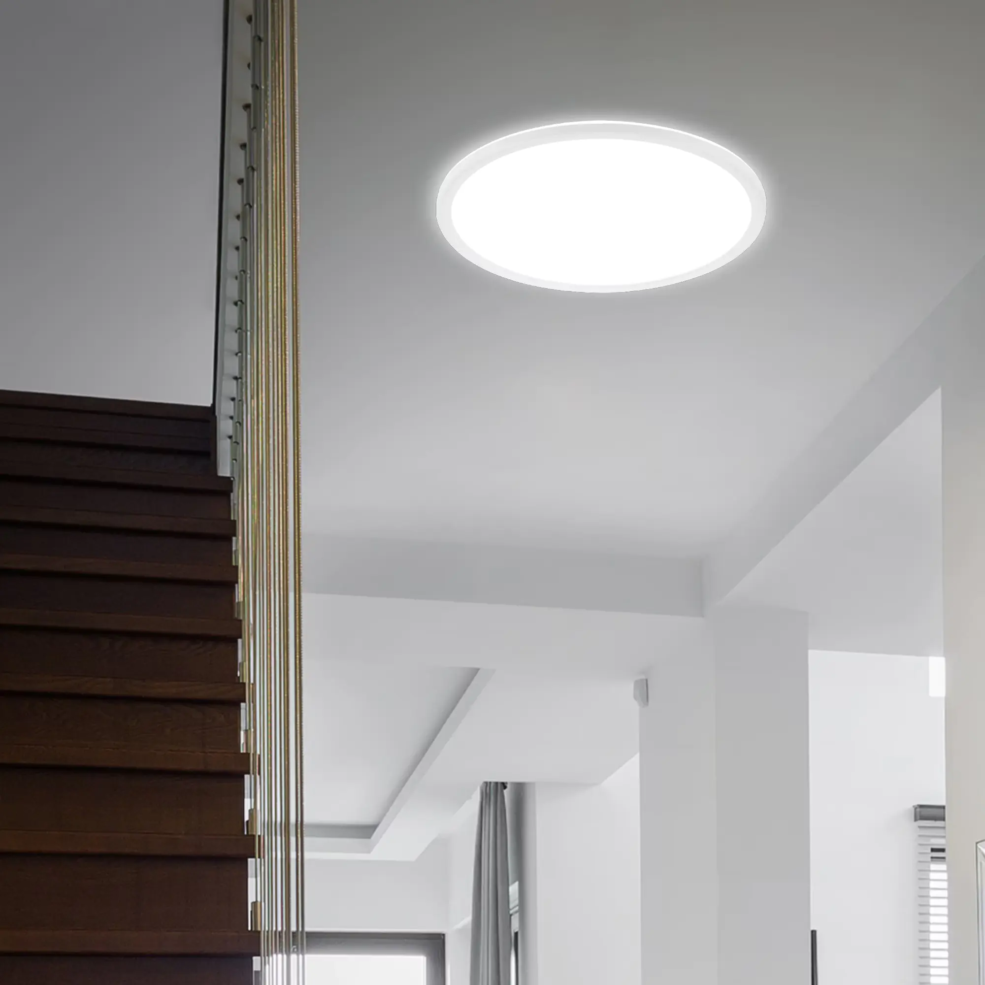 Briloner LED Panel Slim Ø 48 cm, weiß, ultraflach