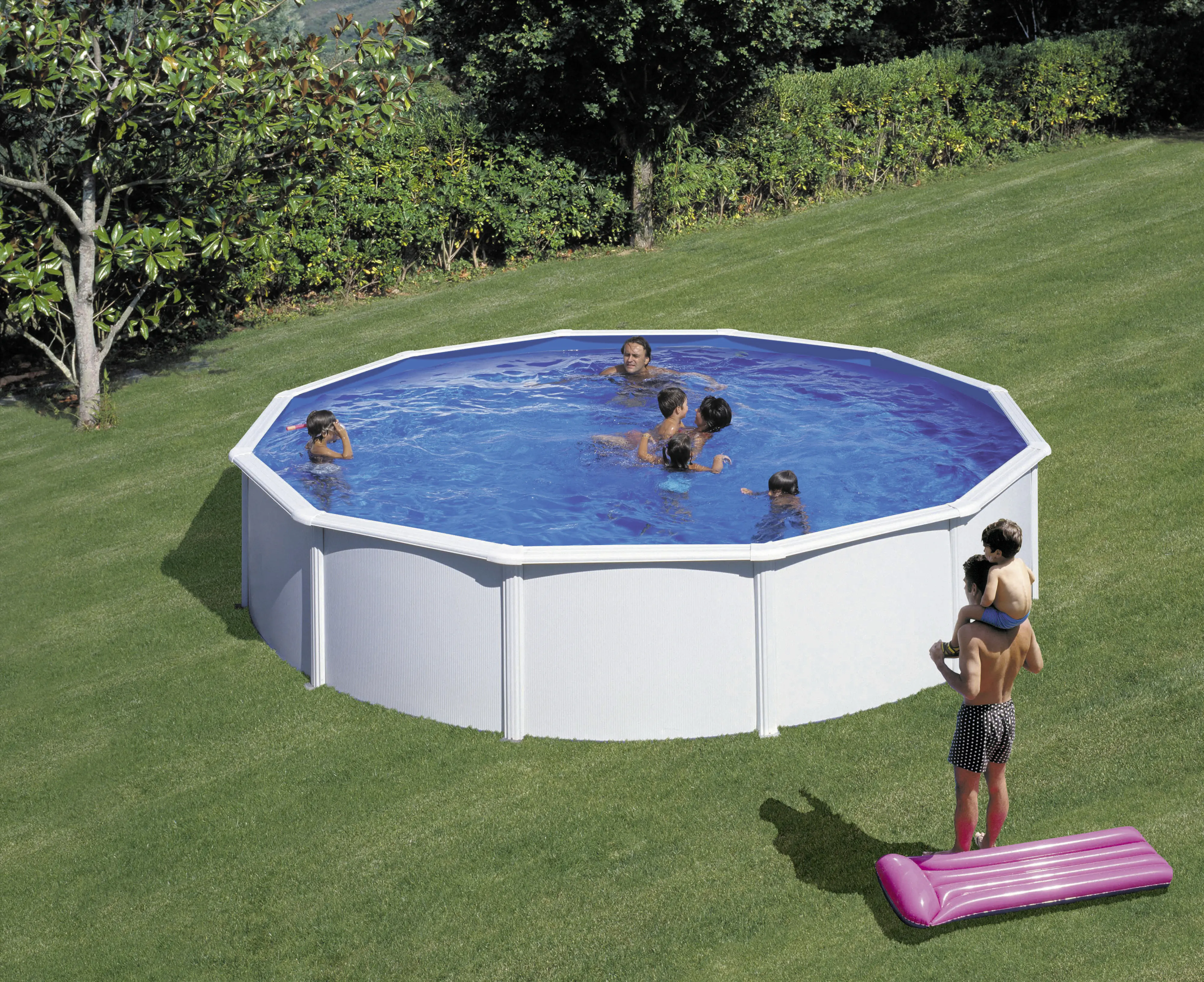 Gre Stahlwandpool Fidji Komplettset rund Ø 570 x 122 cm weiß