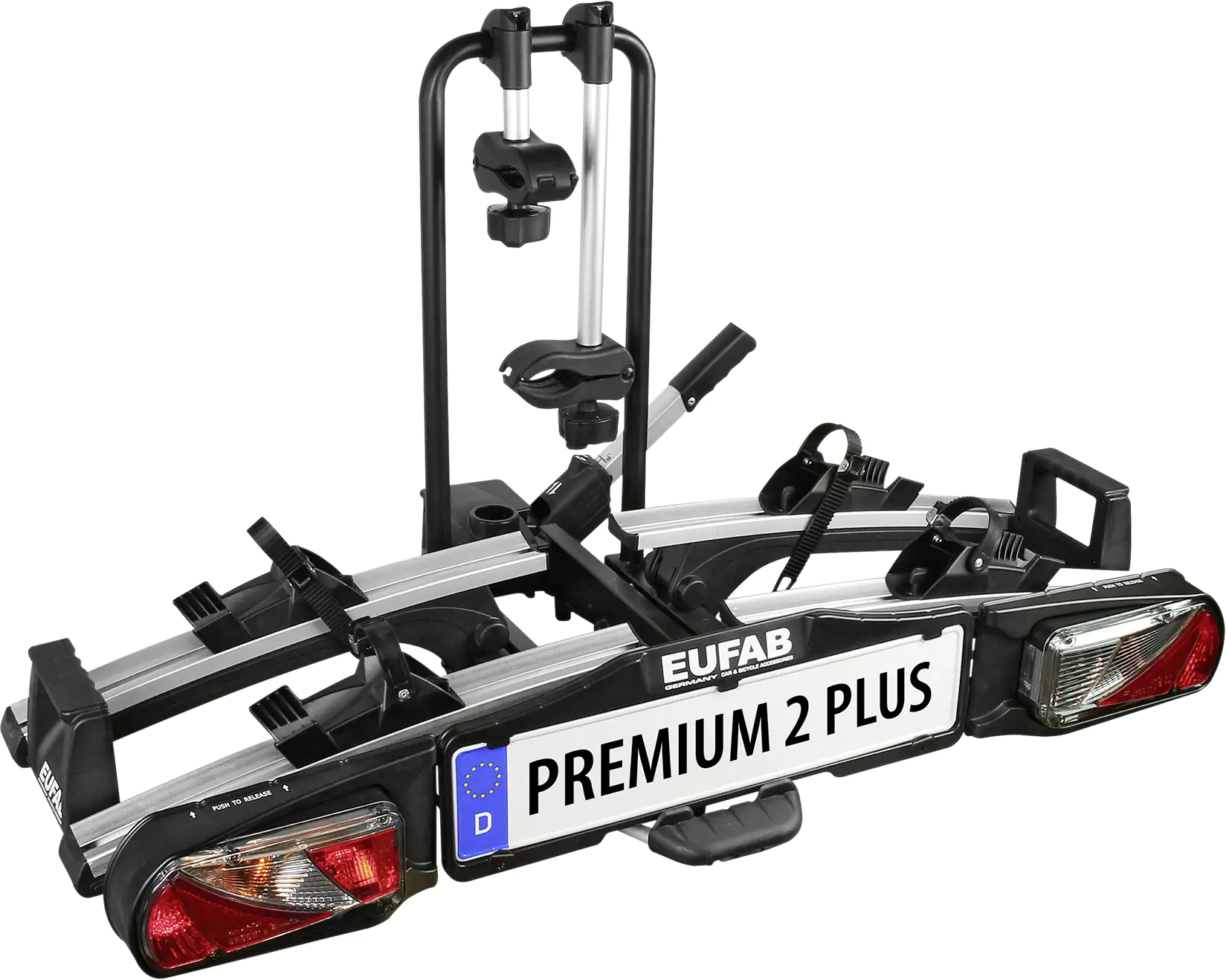 EUFAB Fahrradheckträger Premium 2 Plus für 2 Fahrräder abklappbar