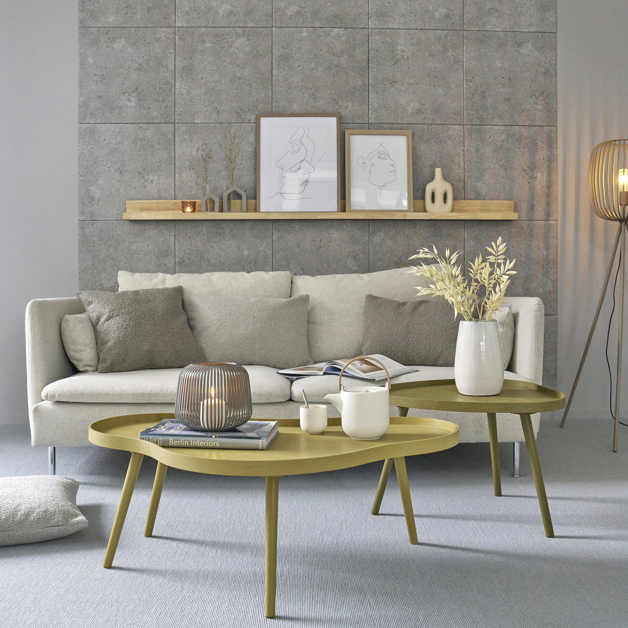 Decosa Wandpaneel Betonoptik 50 x 50 cm grau
