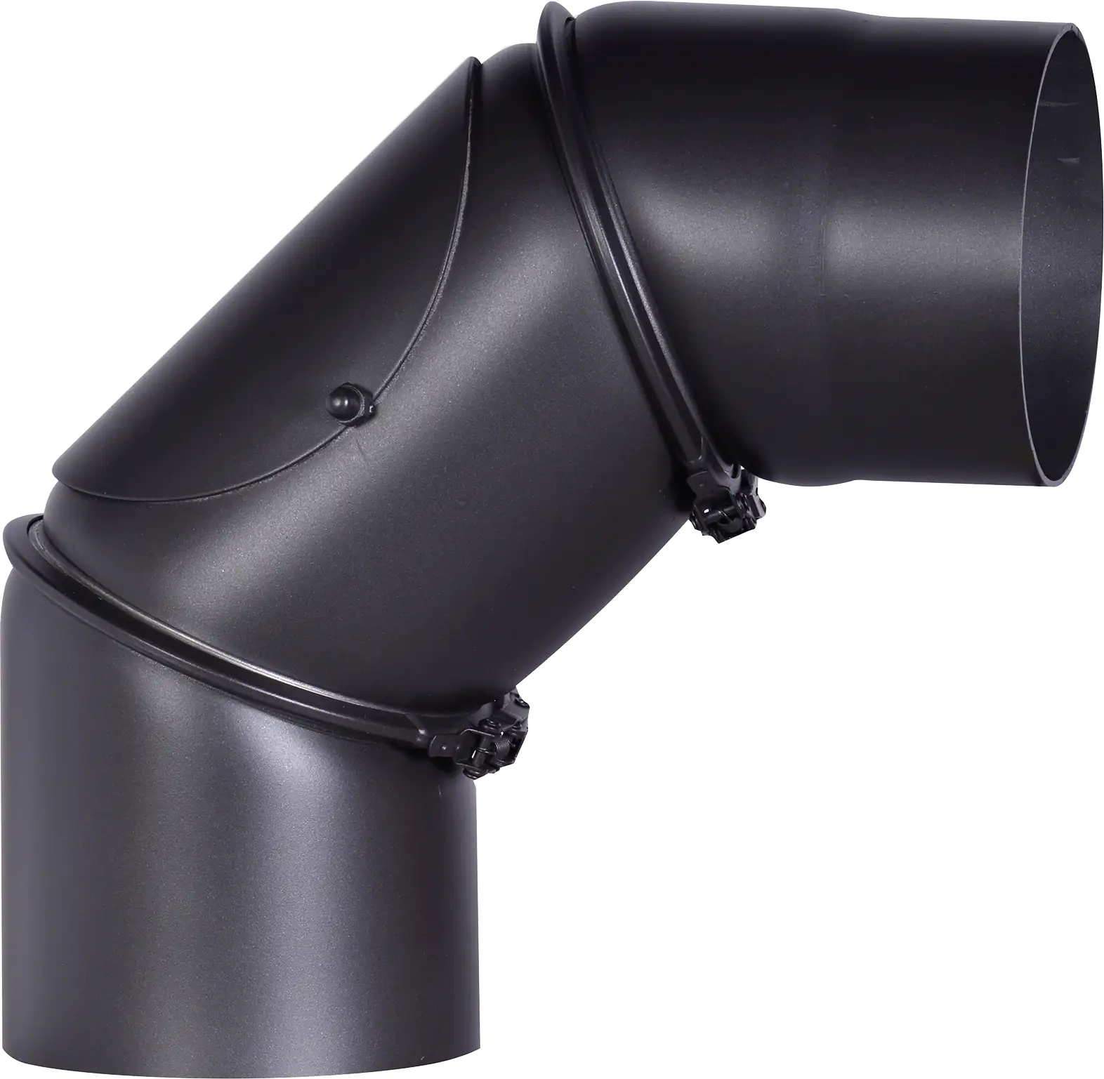 FireFix Ofenrohrbogen 90°, Ø 130 mm, mit Reinigungstür, schwarz