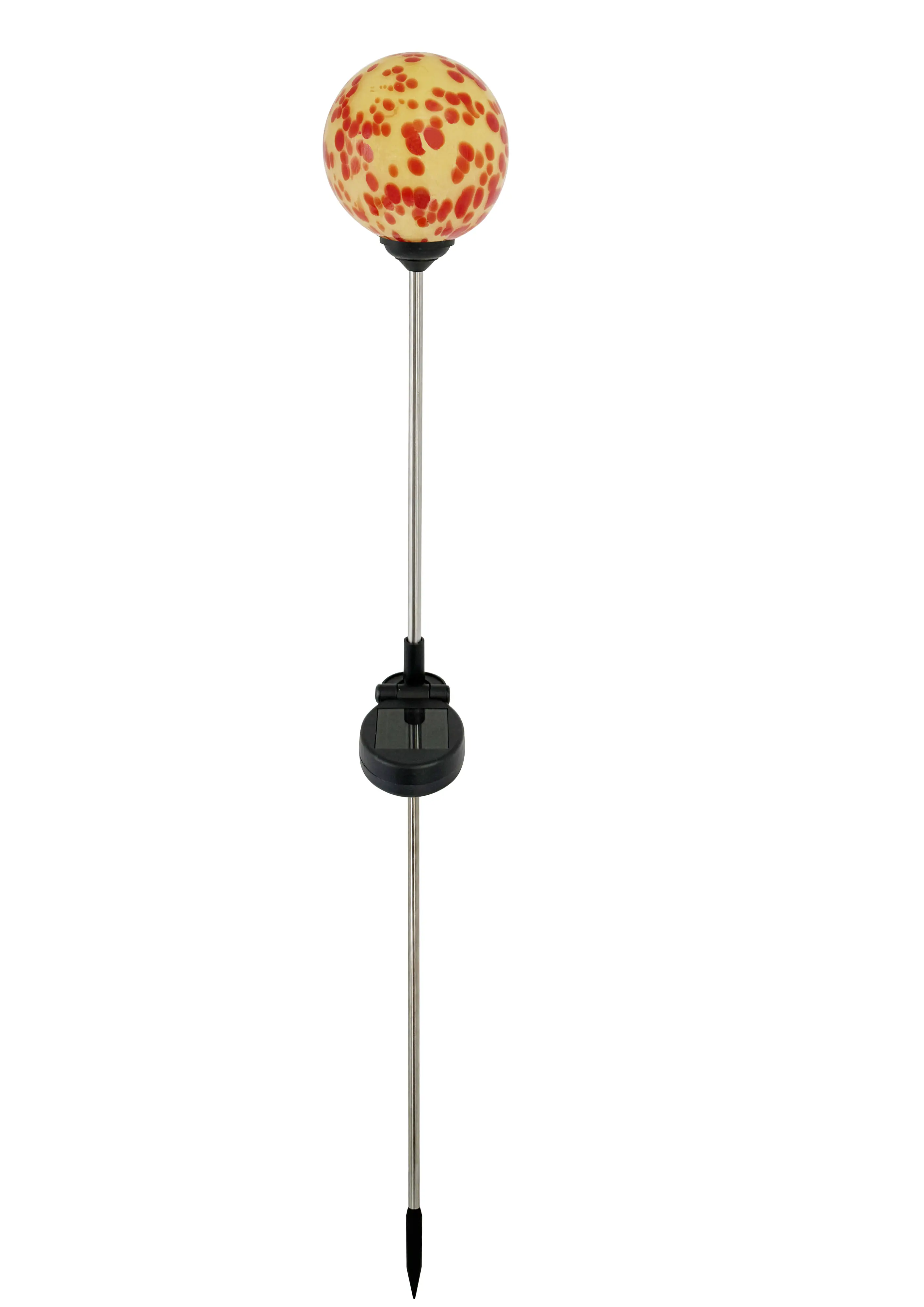 Dapo LED Solarleuchte Glaskugel mit Erdspieß weiß