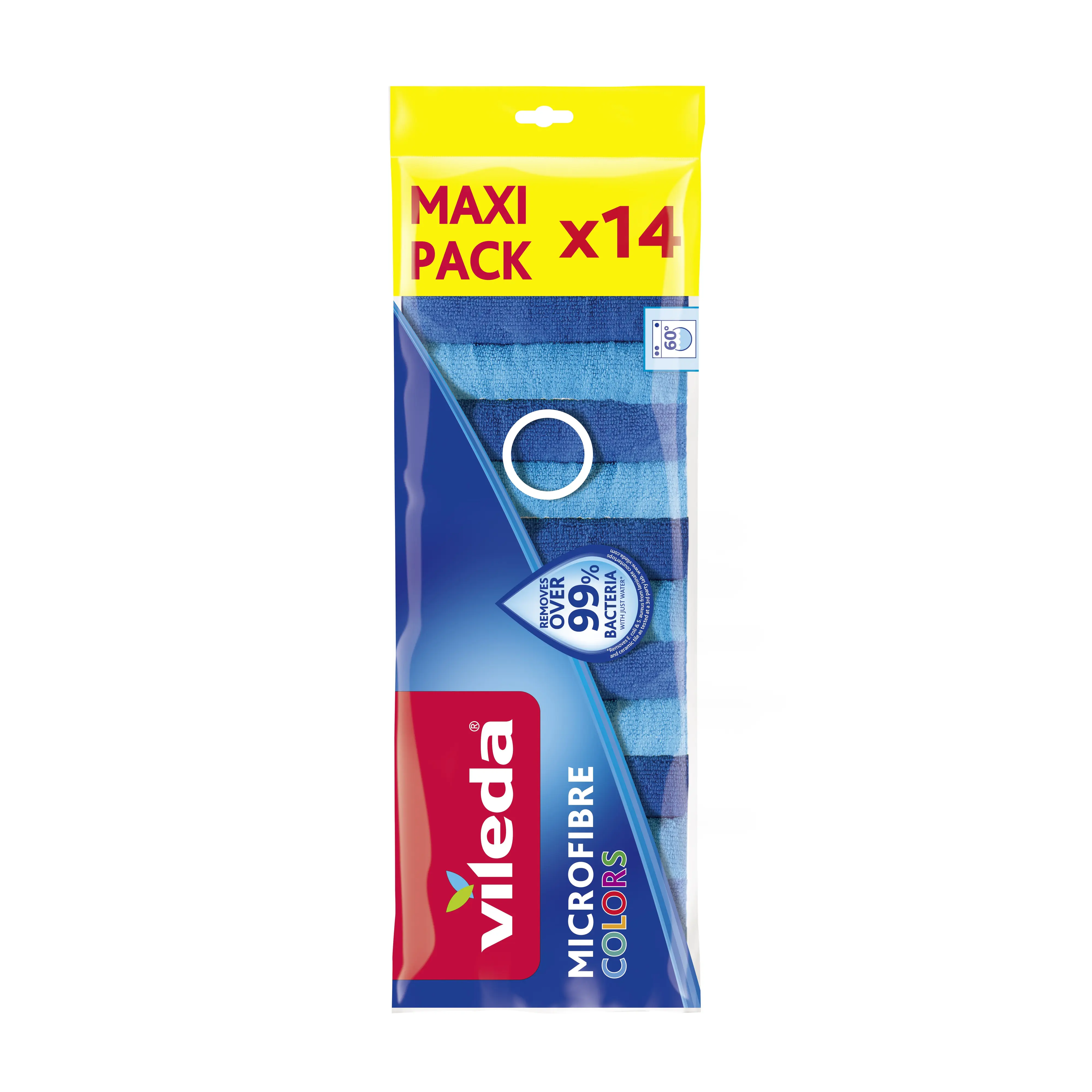 Vileda Allzwecktuch Microfibre Colors Mikrofaser 30 x 30 cm blau- 14er Pack