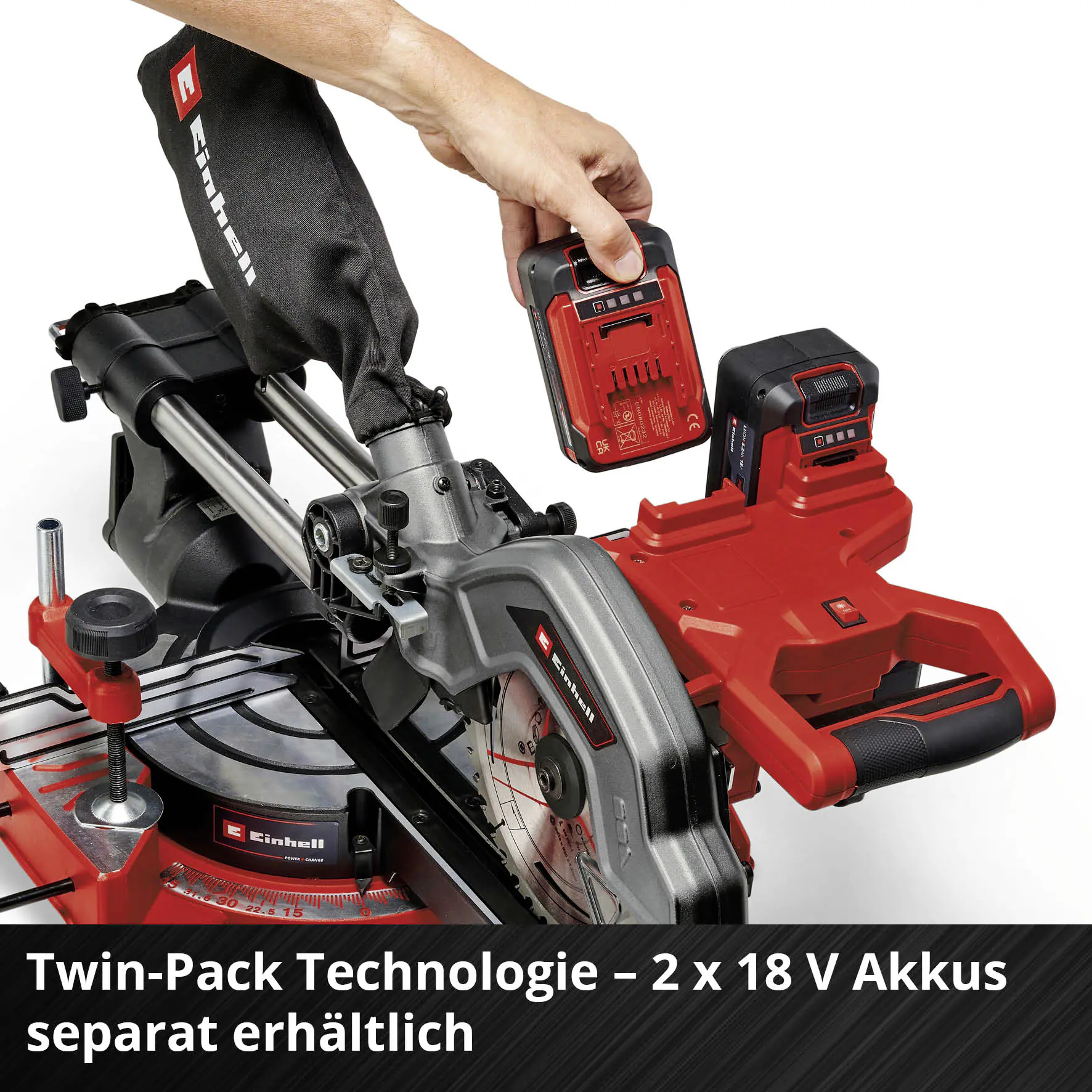 Einhell Expert Akku-Zug-Kapp-Gehrungssäge TE-SM 36/8 L Li Solo