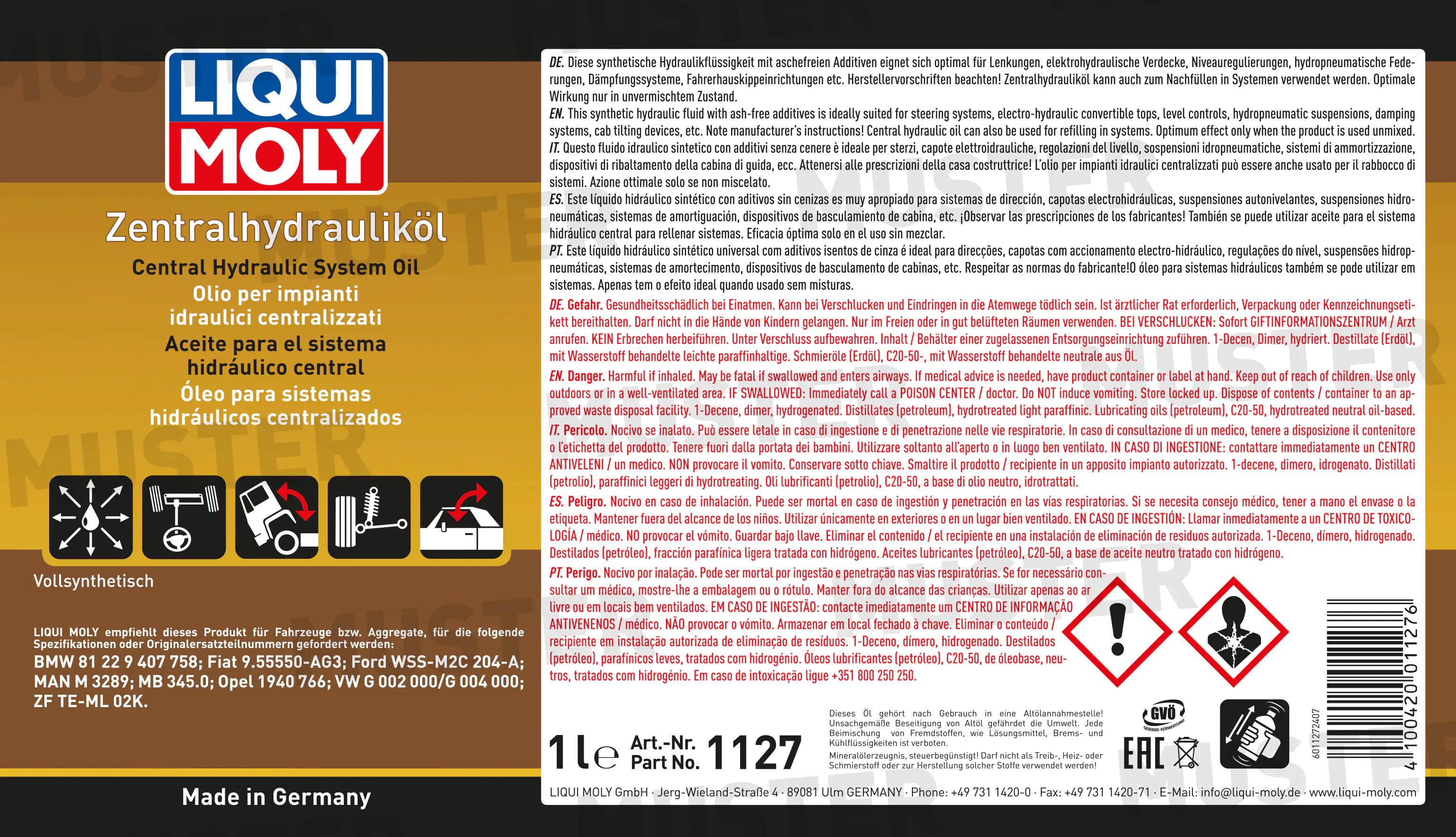 Liqui Moly Zentralhydraulik-Öl 1 L