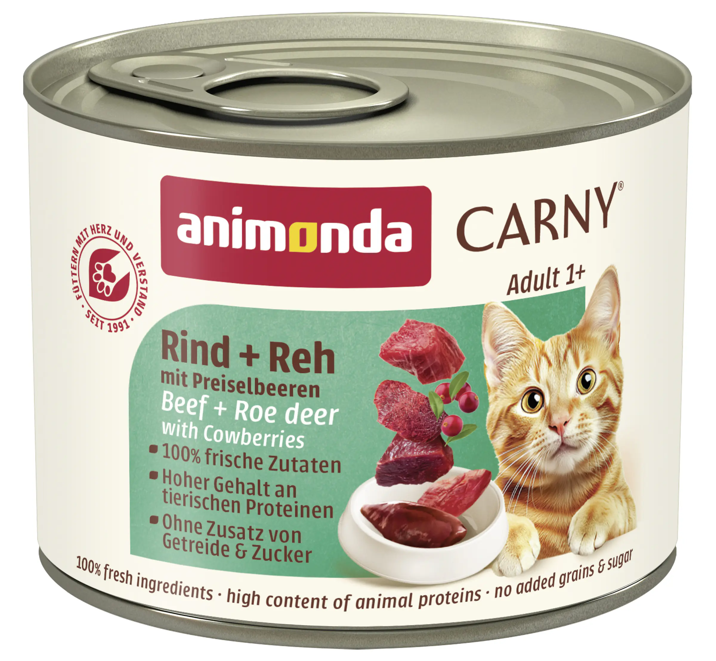 Animonda Carny Adult Katzennassfutter getreidefrei 200 g Rind, Reh & Preiselbeeren