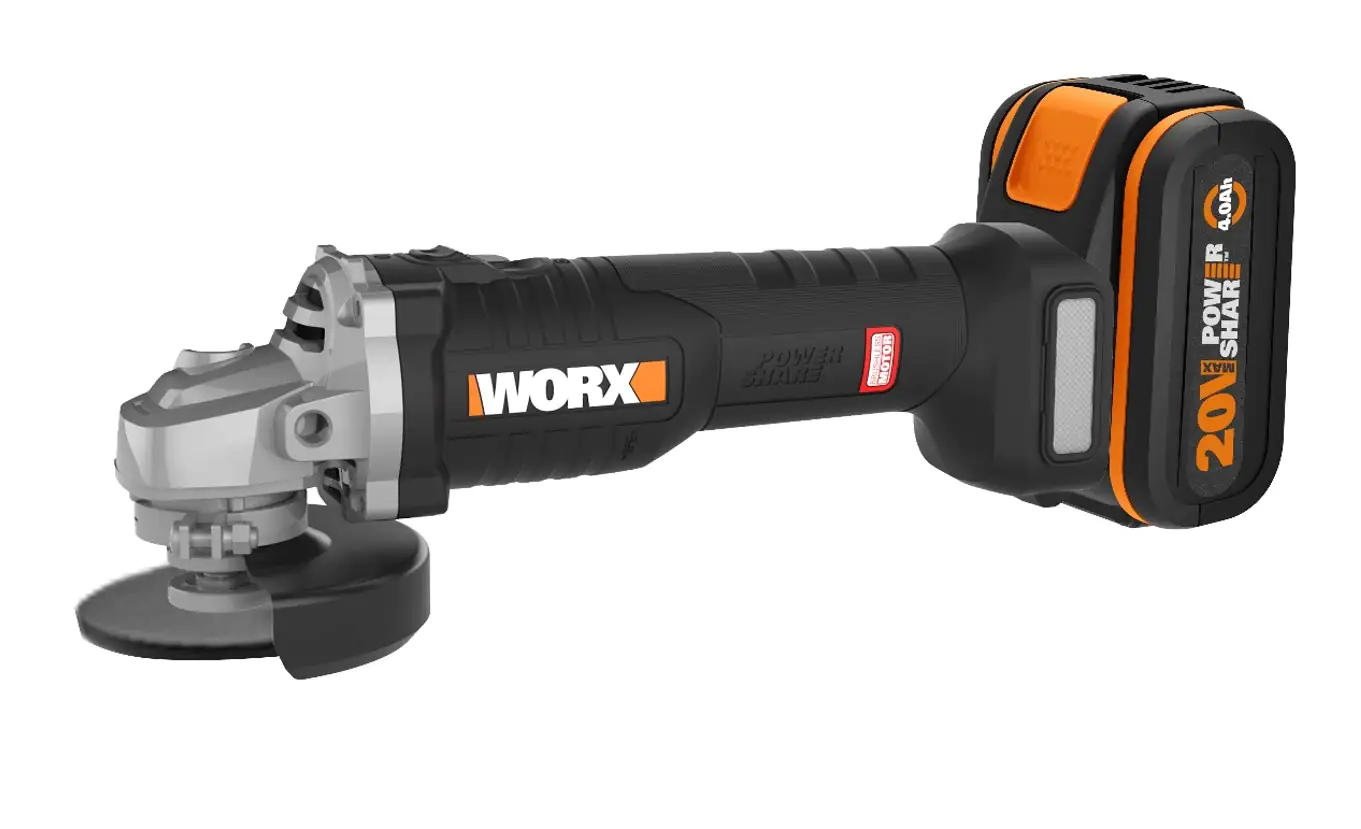 Worx Akku-Winkelschleifer WX812 20 V 4,0 Ah 125 mm bürstenloser Motor