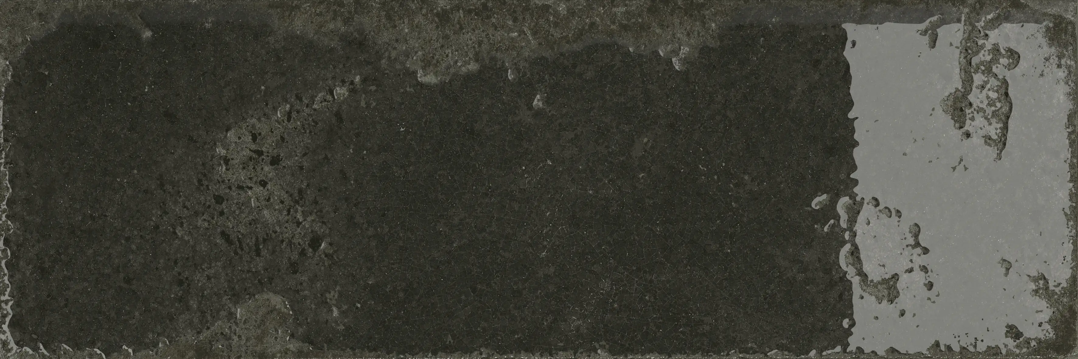 Wandfliese Alma 10 x 30 cm schwarz glanz