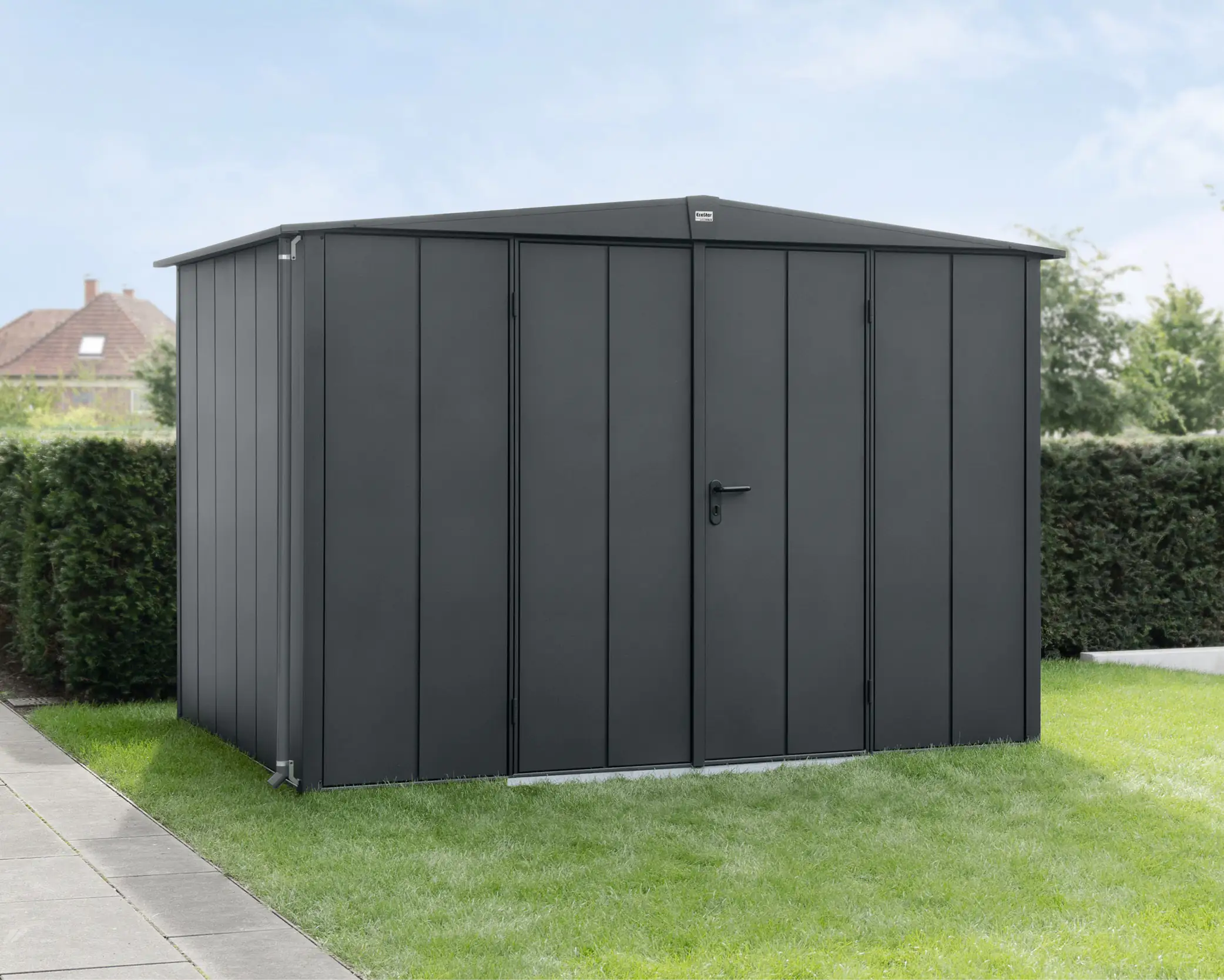 EcoStar Gerätehaus Elegant-S Typ 3 anthrazitgrau 2 flg 323,6 x 247,7 cm
