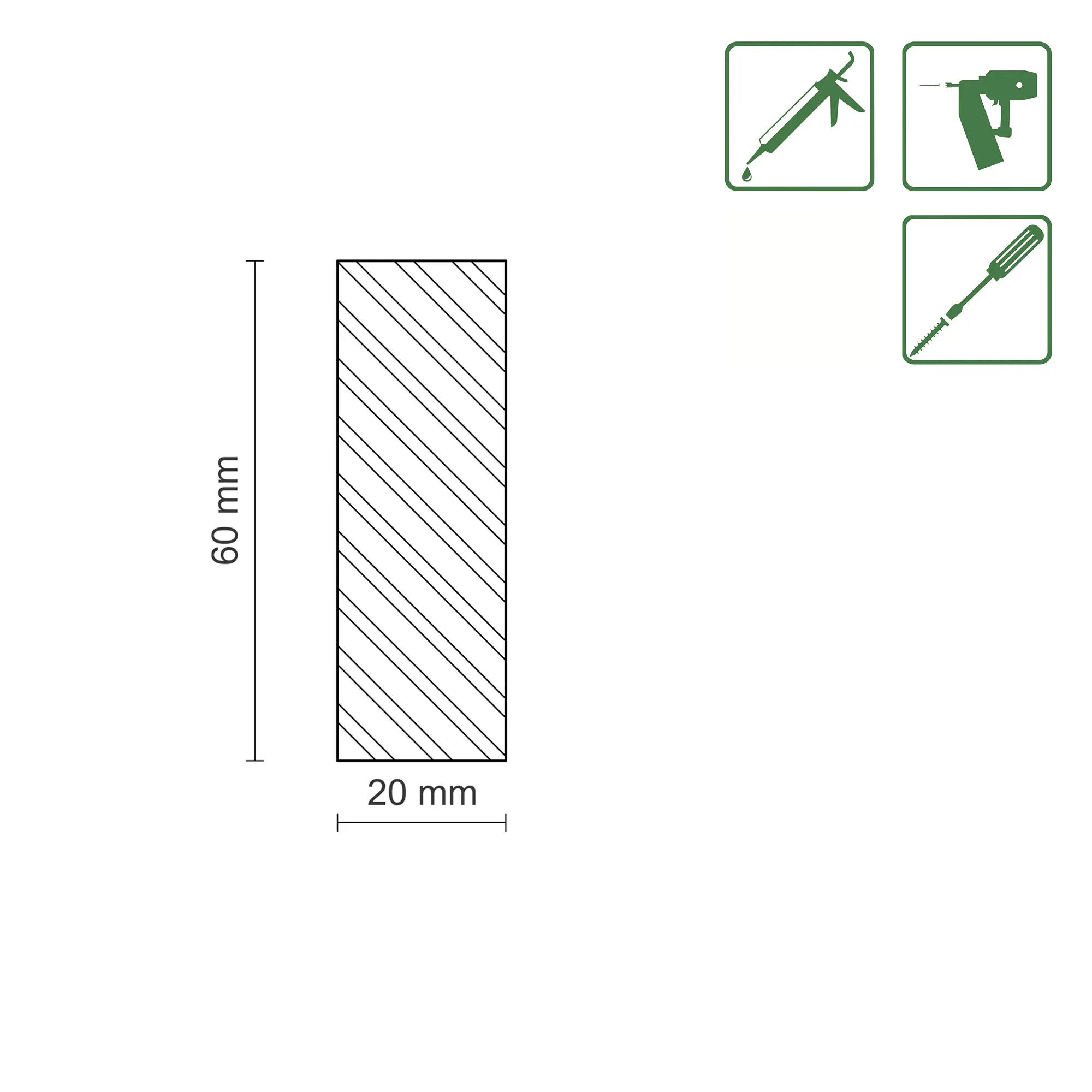 FN Neuhofer Flachleiste 95 cm 60 x 20 mm Buche