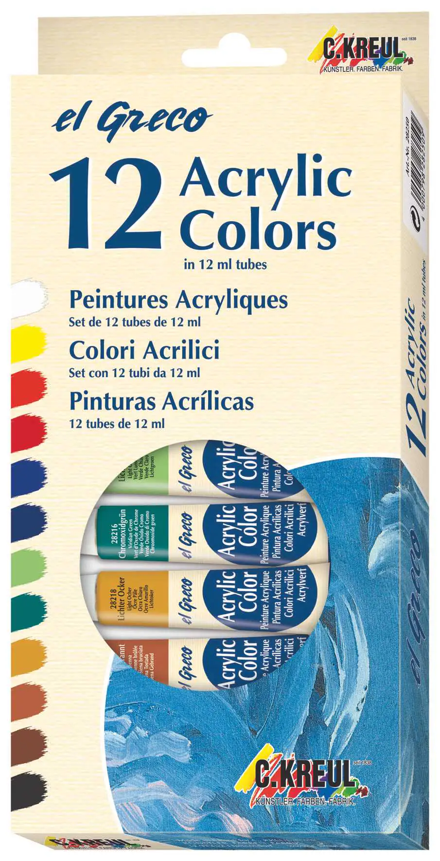 Kreul el Greco Acrylic Tuben Set 12 x 12 ml 
