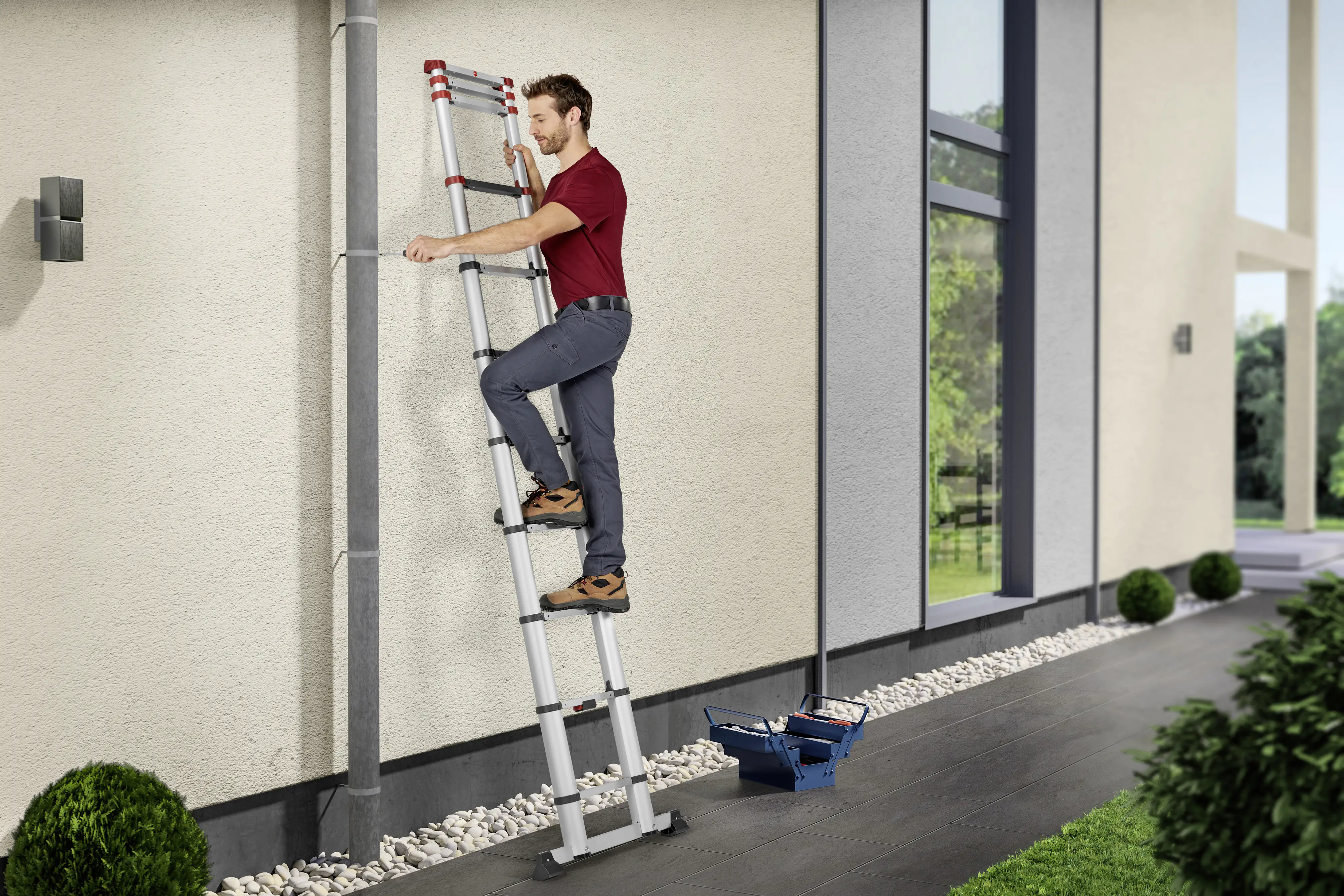 Hailo Aluminium-Teleskopleiter T80 FlexLine 320 3,97 m