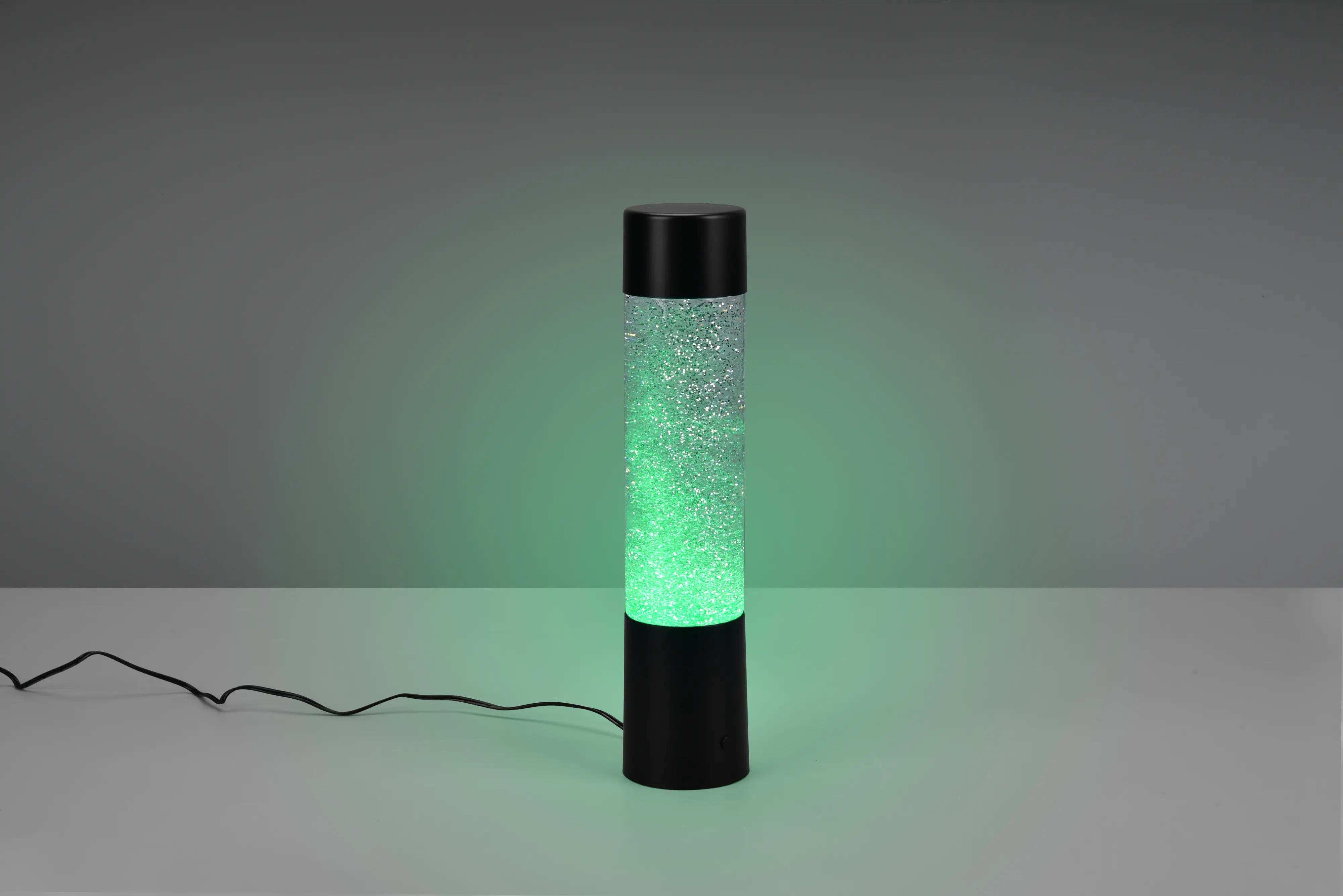 Reality LED Tischleuchte Glitter Ø 7 x 34 cm RGB schwarz matt