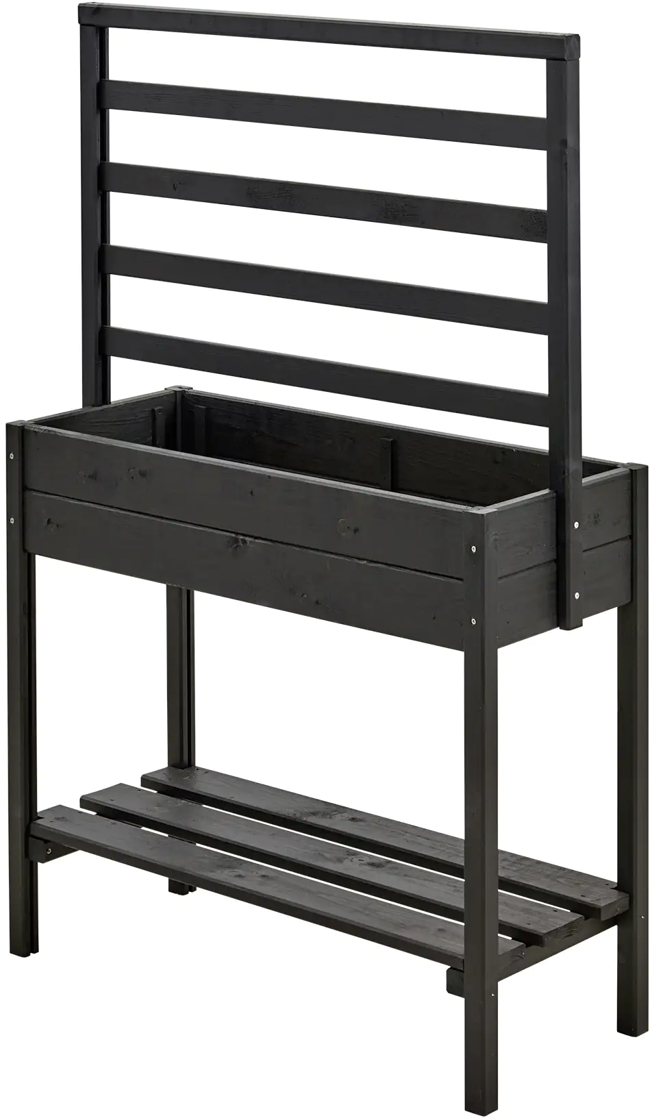 Plus Pflanzkasten auf Beine mit Spalier RAL 9005 Schwarz