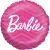 Folienballon Barbie Motiv 2 Rund pink-weiß 19 x 13,5 cm