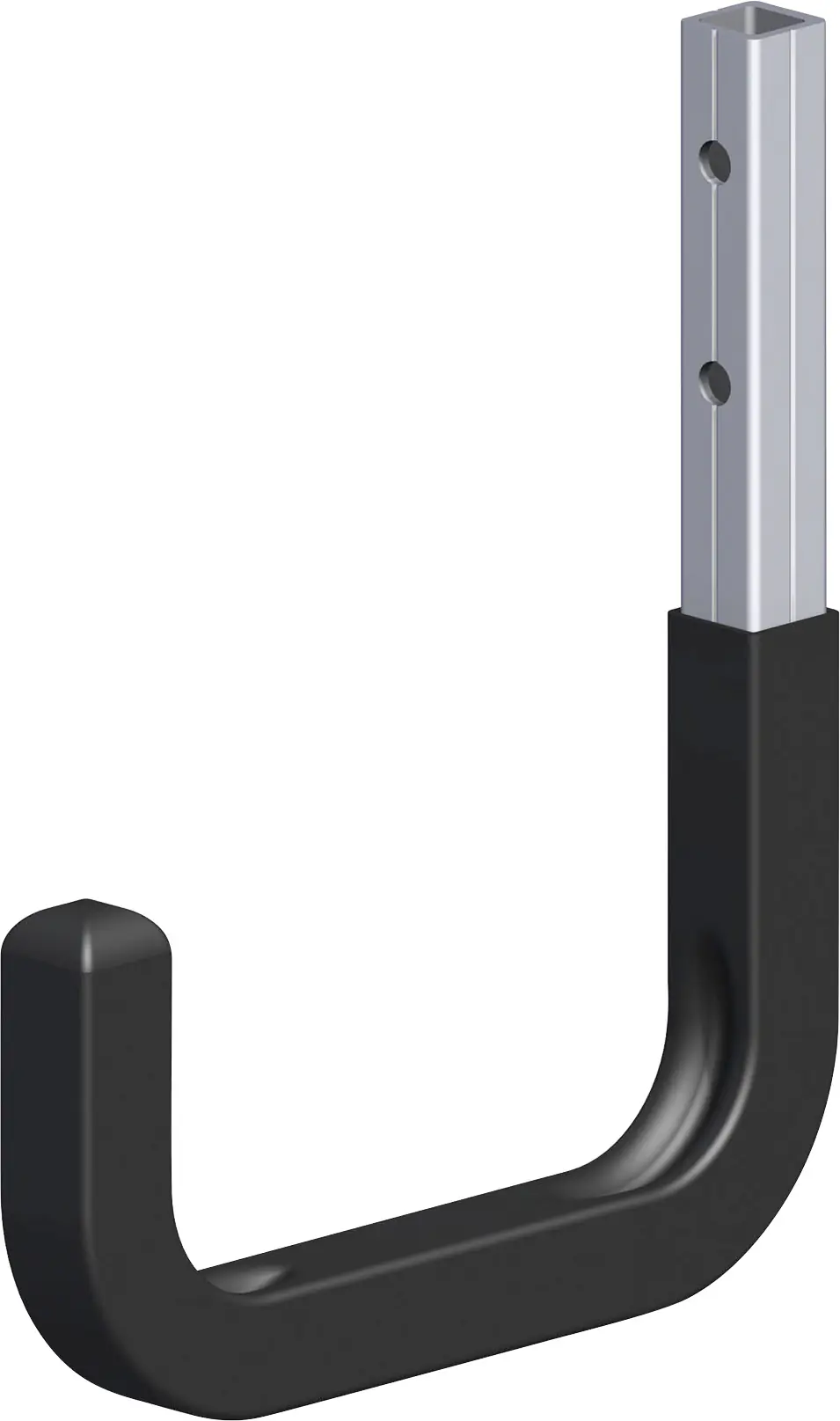 coaxis®-Wandhaken, gummiert 115 x 140 mm Aluminium roh schwarz