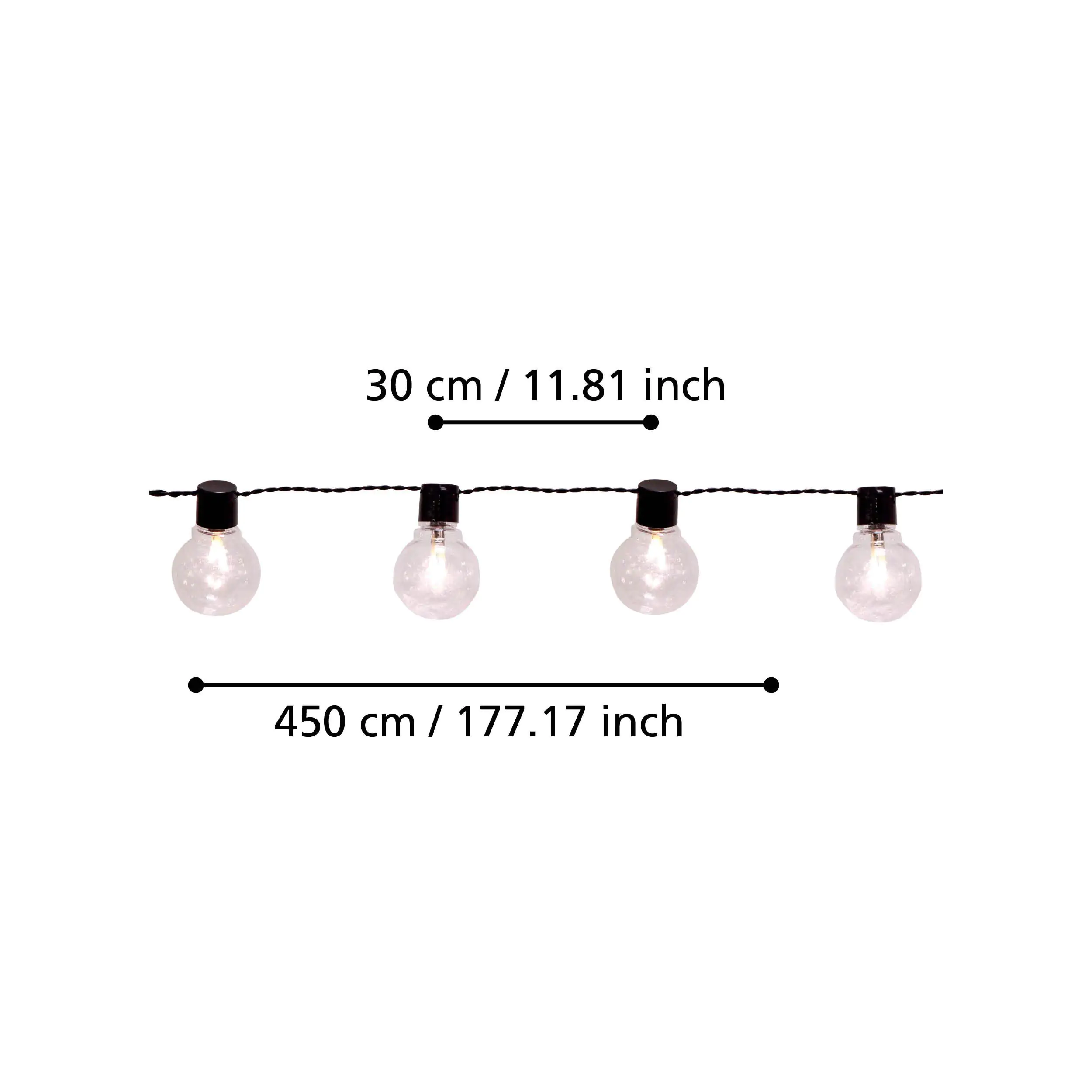 Eglo LED Lichterkette außen 4,5 m warmweiß Partaj