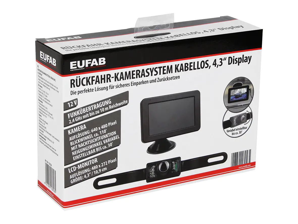 EUFAB Rückfahrkamerasystem mit 10,9cm (4.3") Display