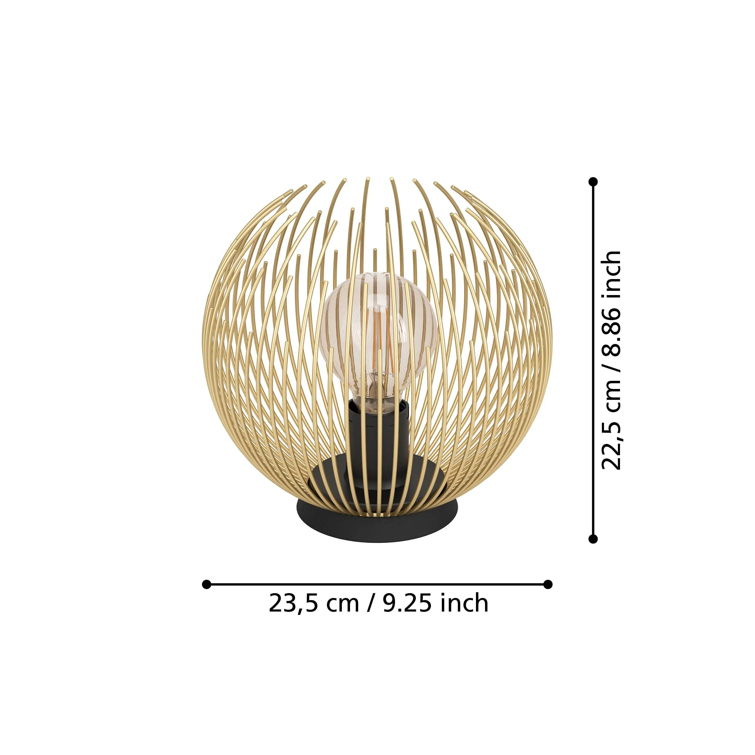 Eglo Tischleuchte Venezuela gold-schwarz Ø 22,5 cm E27, max. 40 W