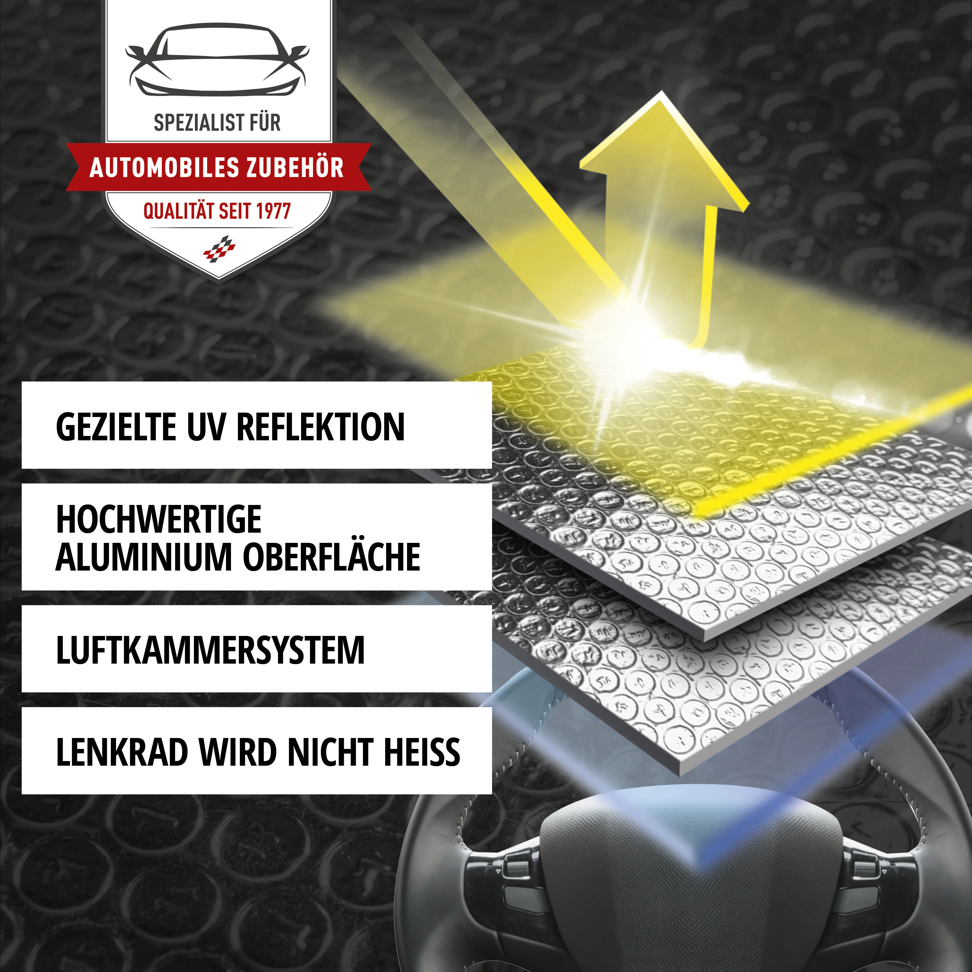 Walser Lenkradschutz Thermo silber 50x44cm
