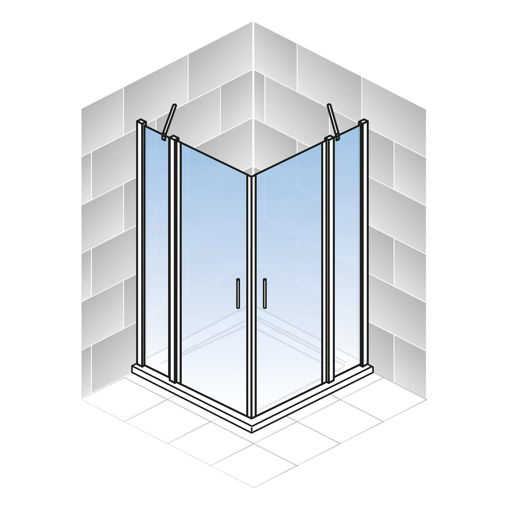 Schulte Eckeinstieg Drehtür 90 x 90 x 192 cm Alexa Style 2.0