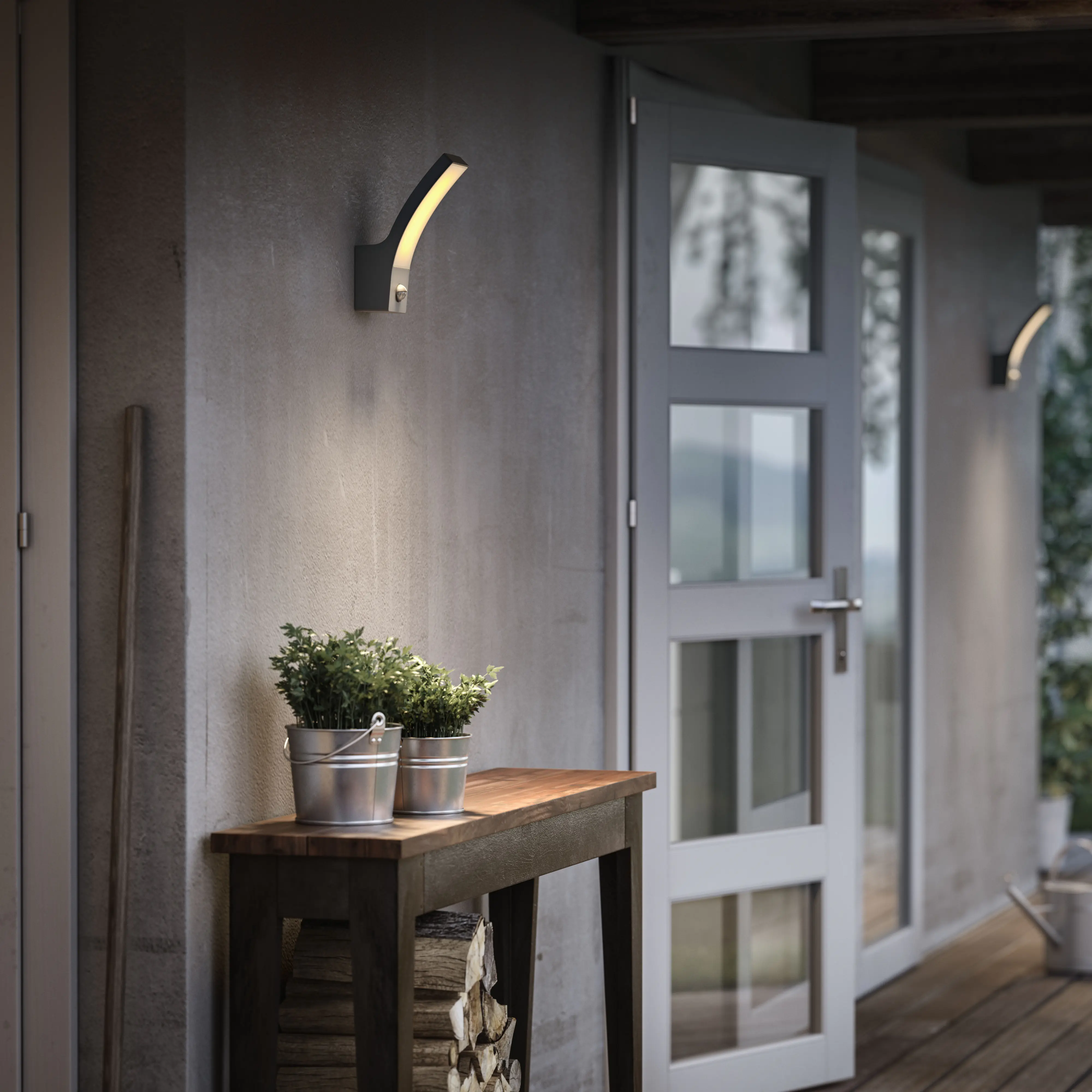 Philips LED Außenwandleuchte Splay anthrazit mit Bewegungssensor warmweiß