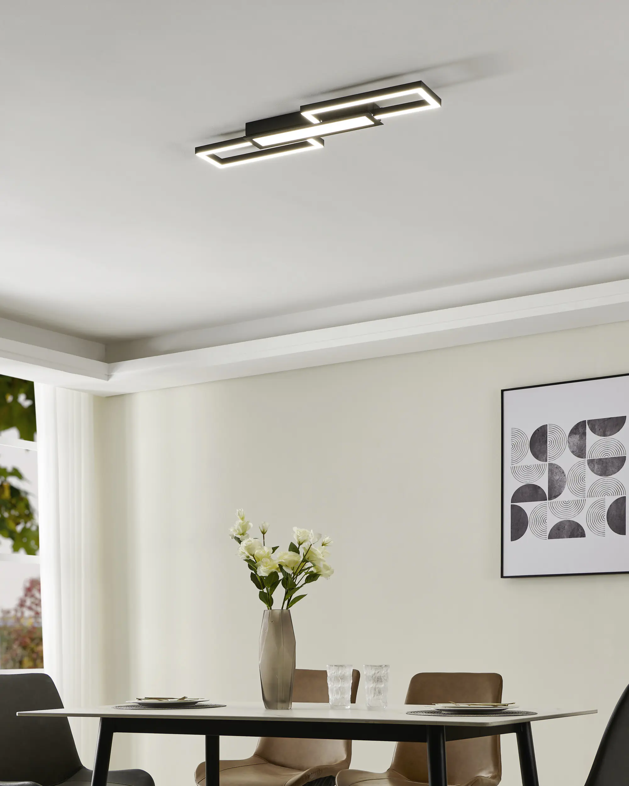 Eglo LED Deckenleuchte Fomento schwarz 78 x 26 cm warmweiß-kaltweiß