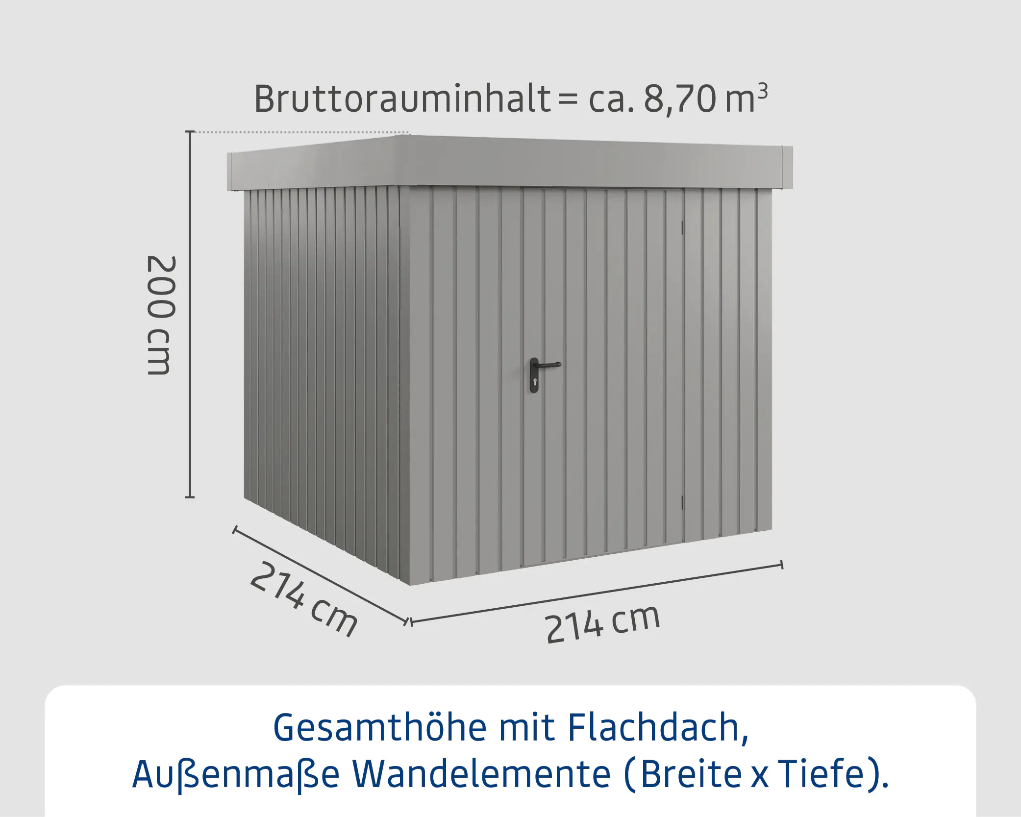 EcoStar Metallgerätehaus Euroline EFD5 graualuminium 214 x 214 cm 1-flg.