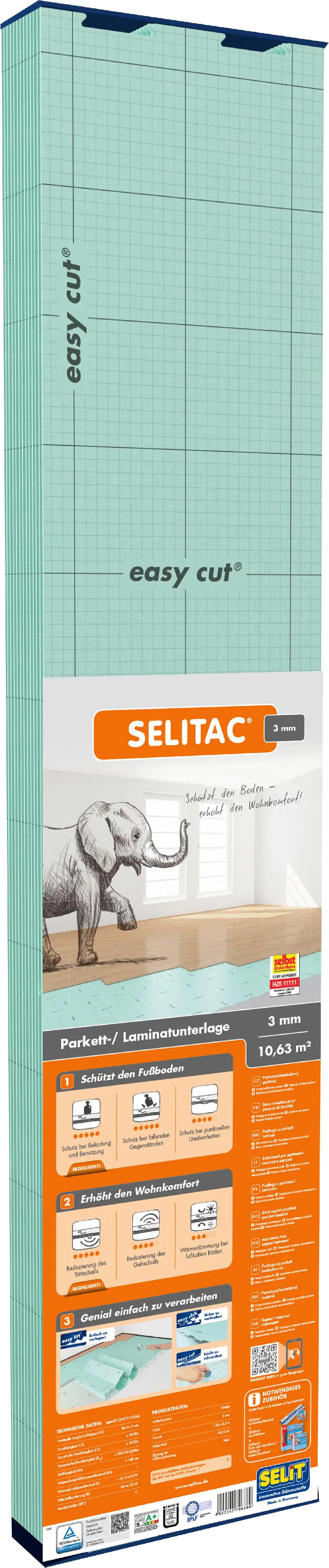 Selitac Trittschalldämmung Parkett- & Laminat Faltplatte 3 mm 10,63 m²