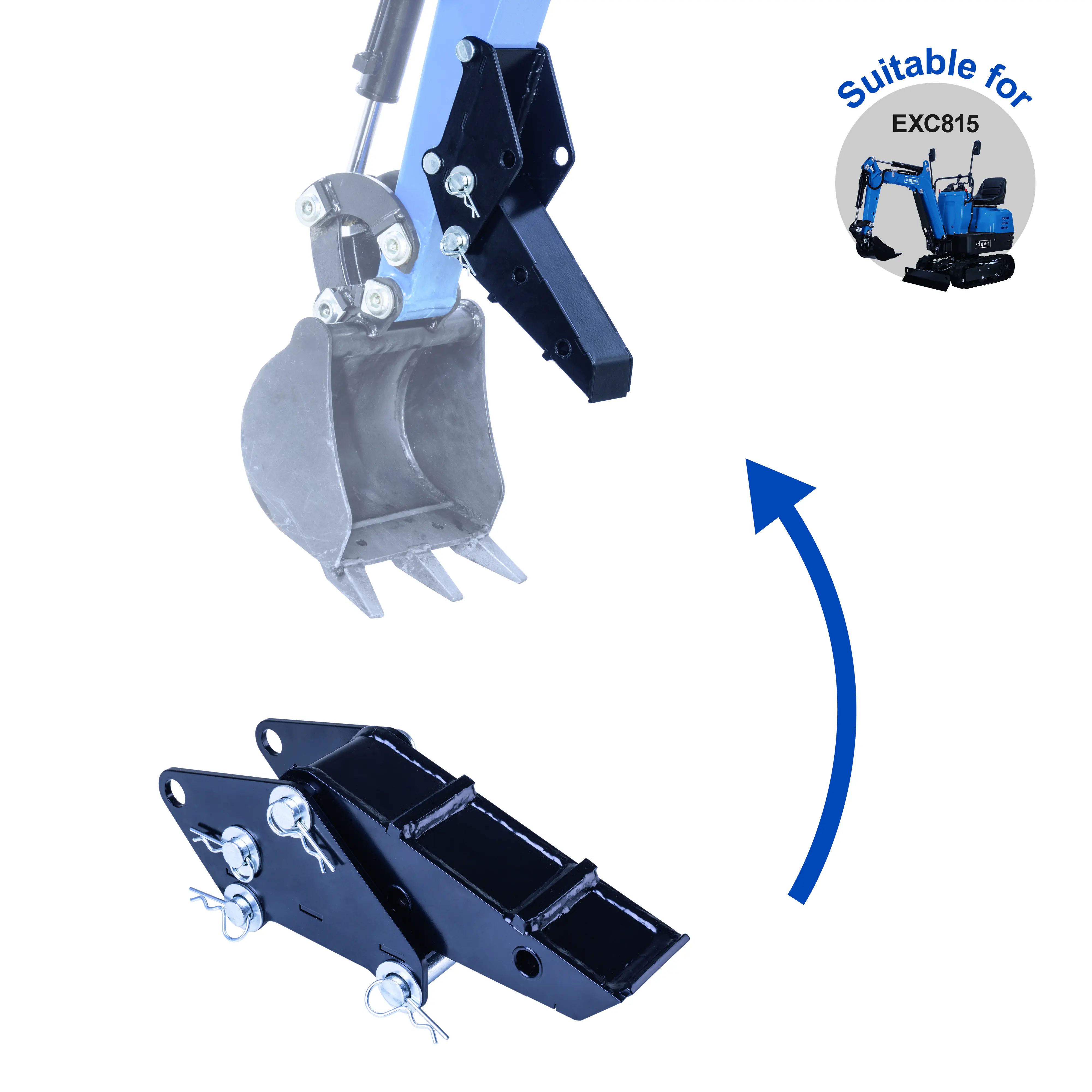 Scheppach Mini-Bagger EXC815 XXL Set inkl. Zubehör 69 cm Spurbreite
