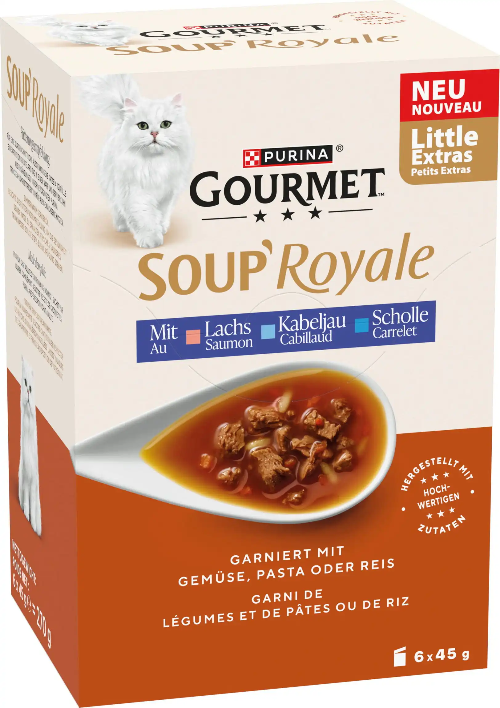 Gourmet Soup Royale Katzennassfutter Adult 6 x 45 g Lachs & Kabeljau