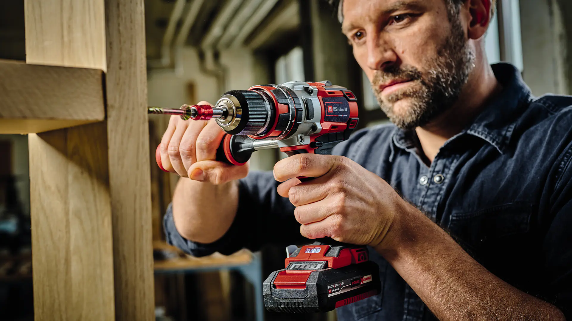 Einhell Professional Akku-Schlagbohrschrauber TP-CD 18 Li-i BL Set 2 Ah