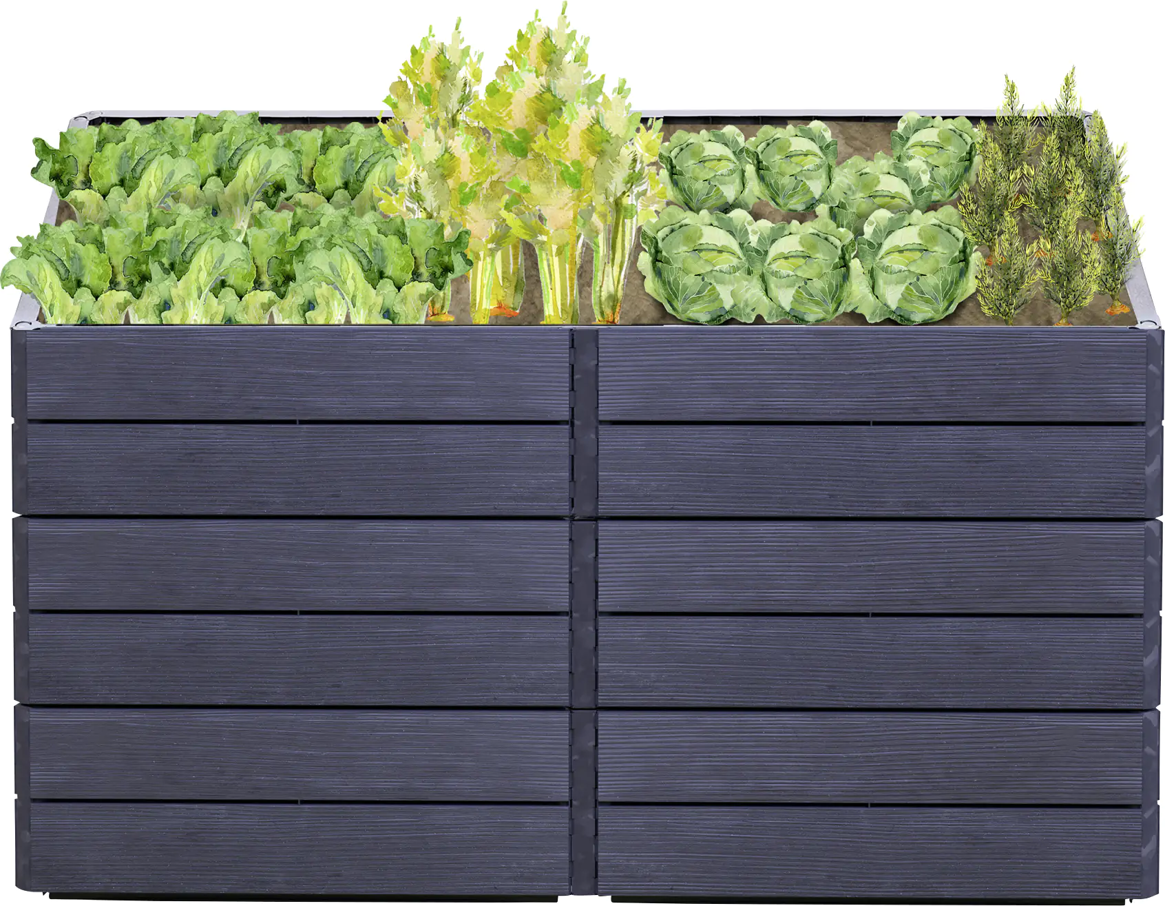 Garantia Hochbeet Ergo Quadro 2L Wood