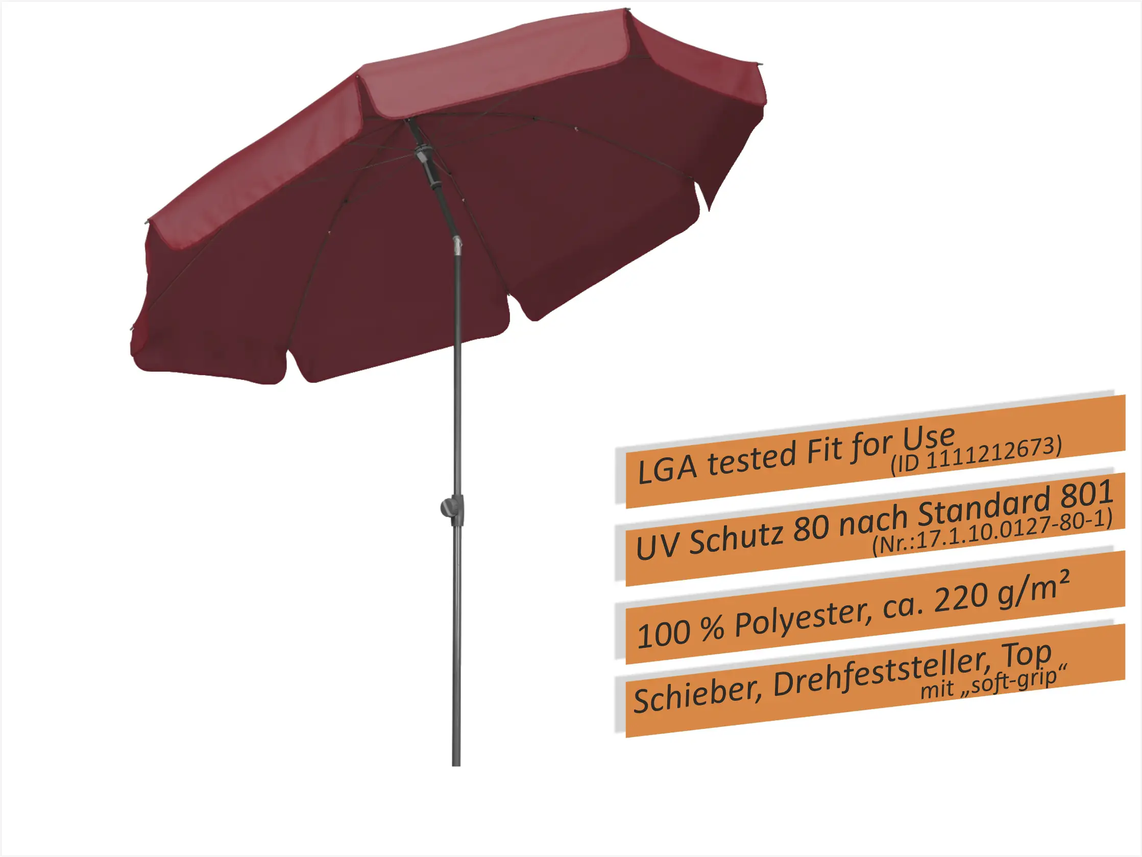 Schneider Sonnenschirm Aquila dunkelrot Ø 200 cm