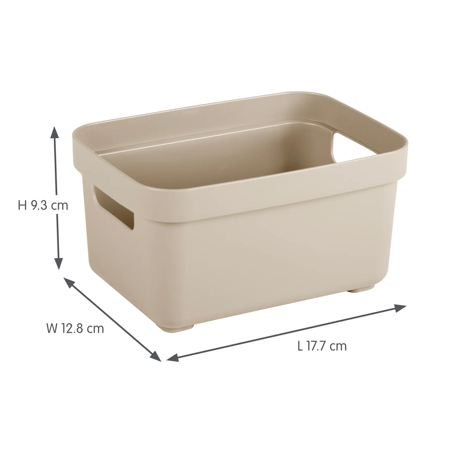 Sunware Aufbewahrungsbox Sigma Home mit Griffen 17,7 x 12,8 cm 2,5 L beige 4er Set