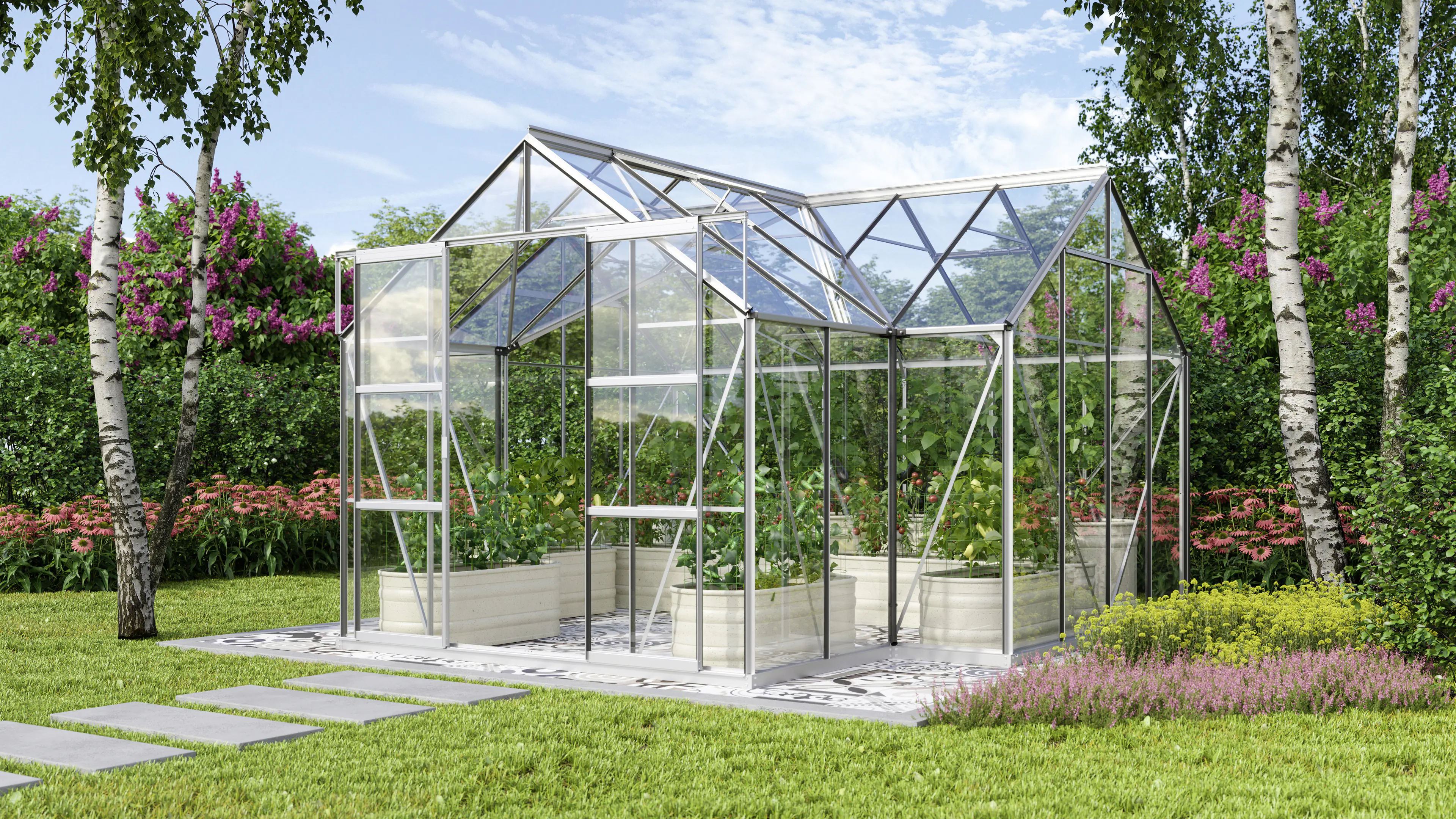 Vitavia Gewächshaus Sirona 13000 ESG 3 mm 381 x 381 cm