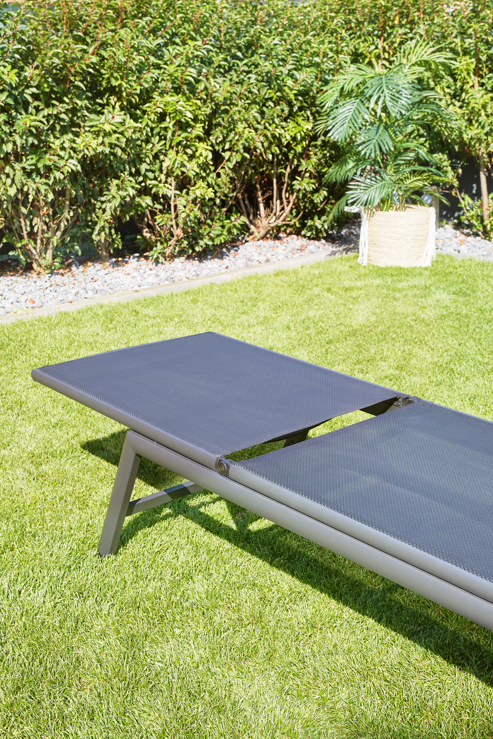 TrendLine Alu Sonnenliege Comfort Textilen Bespannung, schwarz