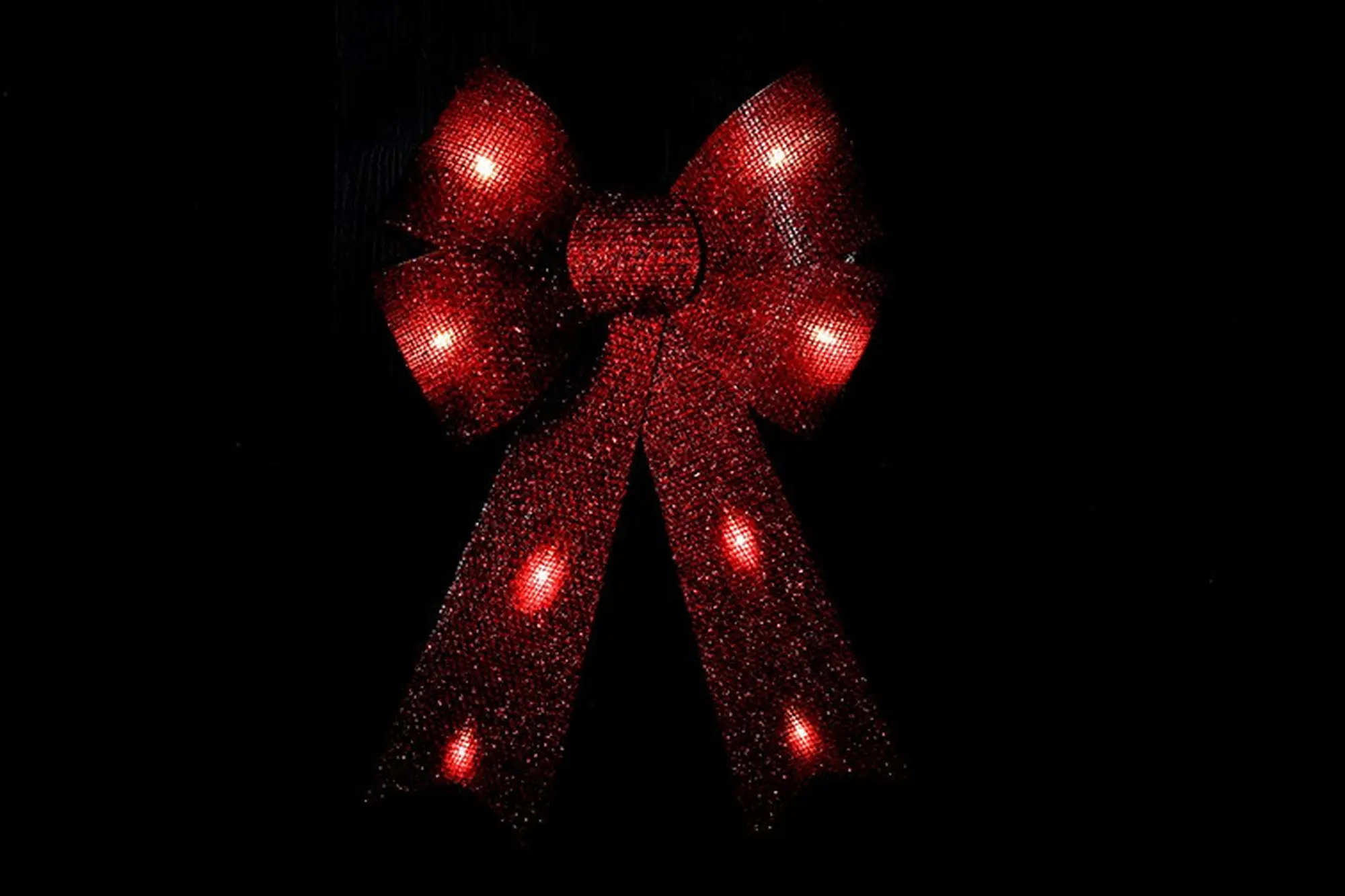 Flamingo LED-Schleife Sanna Weihnachten mit Timer Kunststoff 43 x 30 cm warmweiß rot