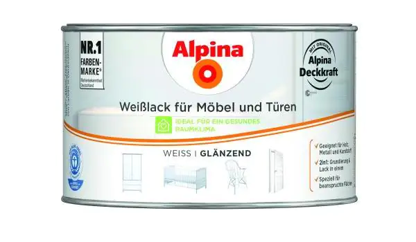 Alpina Weißlack für Möbel & Türen 300 ml weiß glänzend