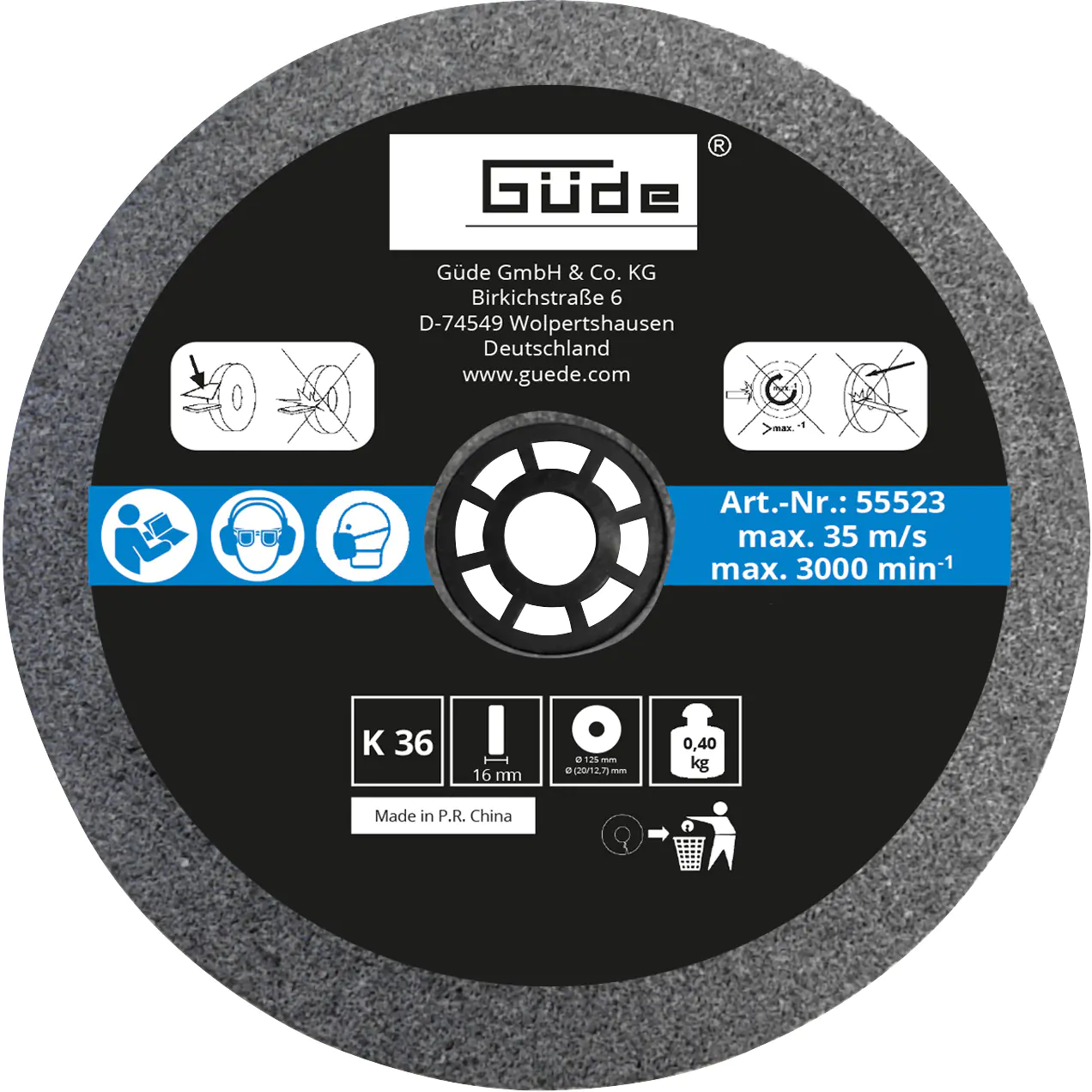 Güde Schleifscheibe K 36 125 x 16 x 20 mm