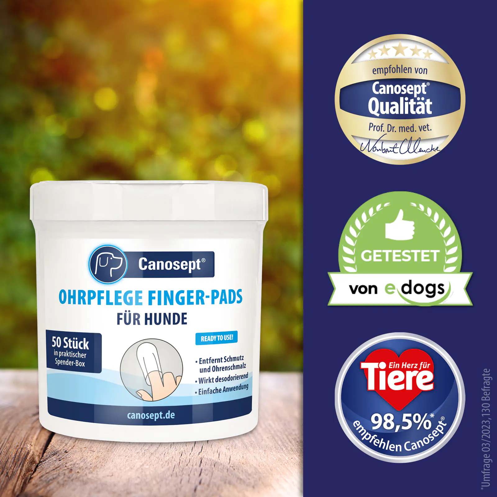 Canosept Ohrpflege Fingerpads für Hunde 50 Stück