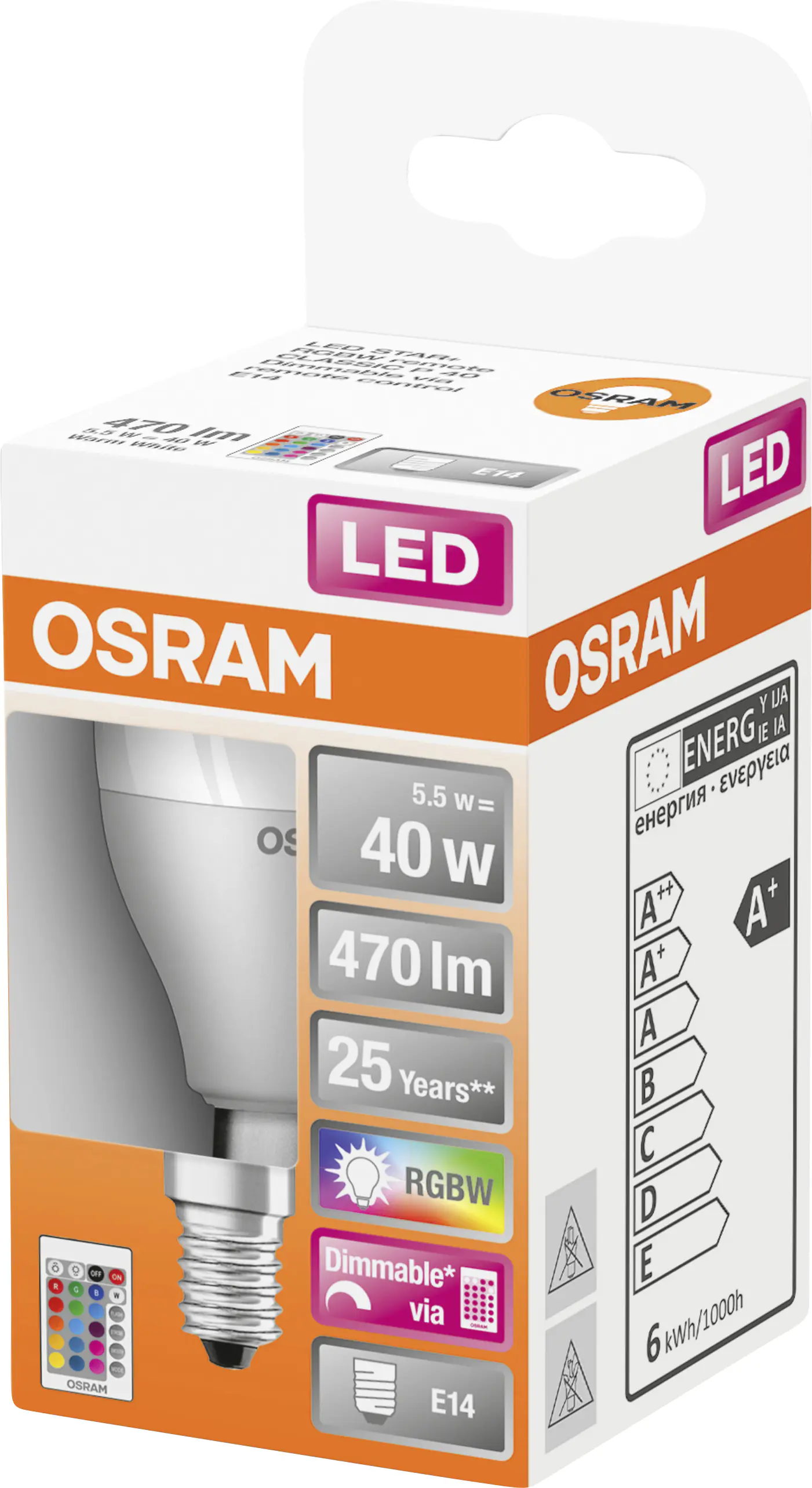 Osram LED Leuchtmittel Star Classic T E14 5,5W warmweiß dimmbar weiß matt